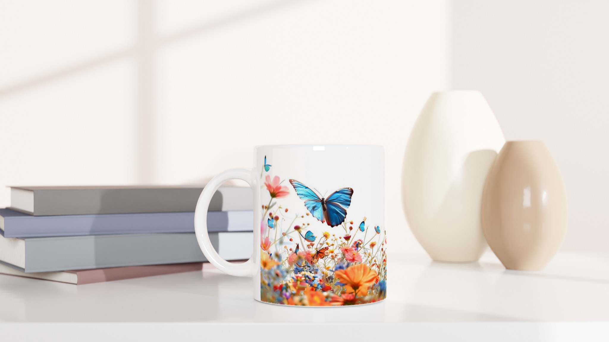 Fjärilsdröm 11oz Keramisk Mugg – Färgglad Flora & Fauna för din Fika, i flertalet nyanser! 11 024e3cef-0e68-44c7-9521-454fc55ebe30