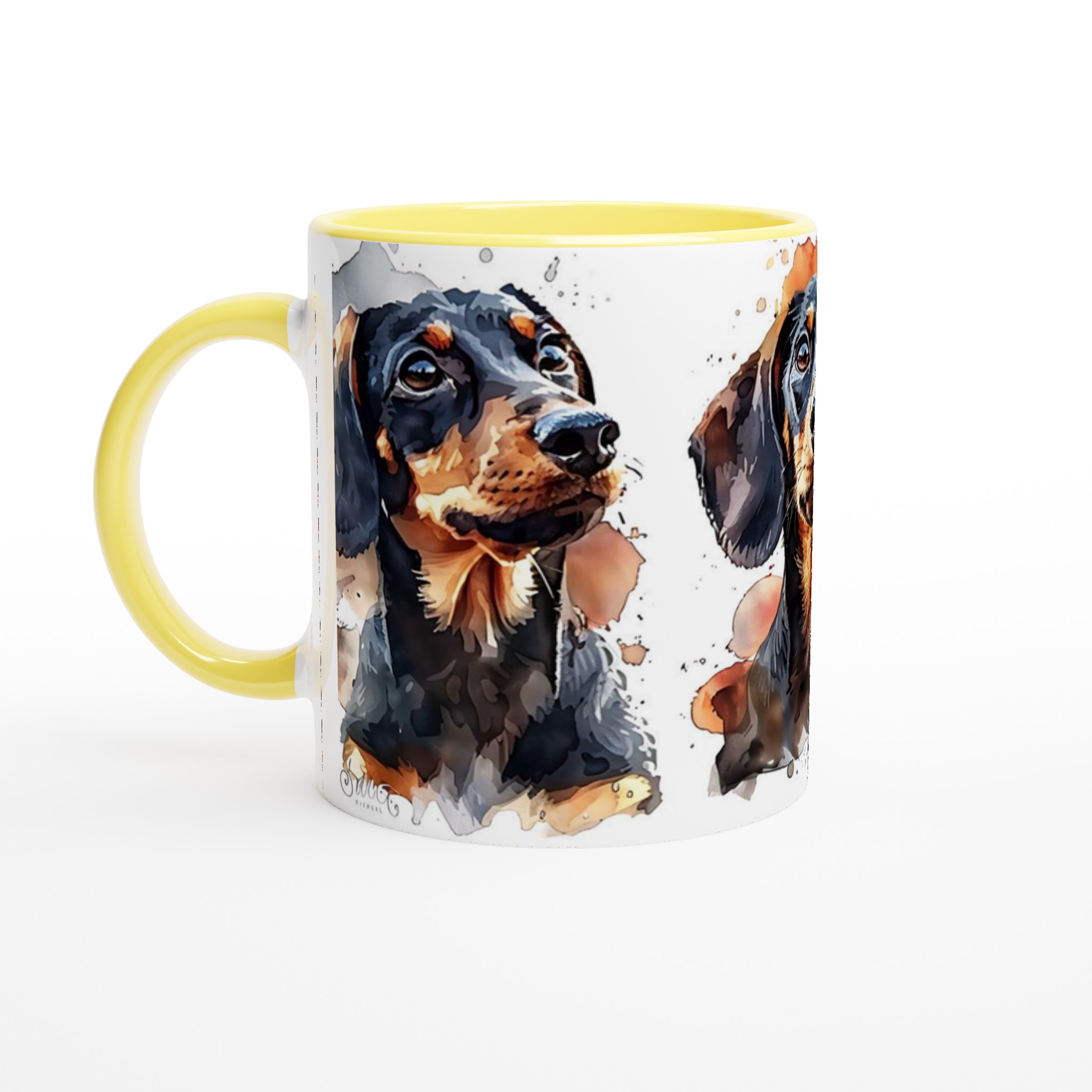 Tax Vattenfärg Mugg – Söt Dackelhund Konst Keramisk Kaffemugg i Din Favoritfärg 3 10a07601-e861-430e-9bdc-a390ea110718