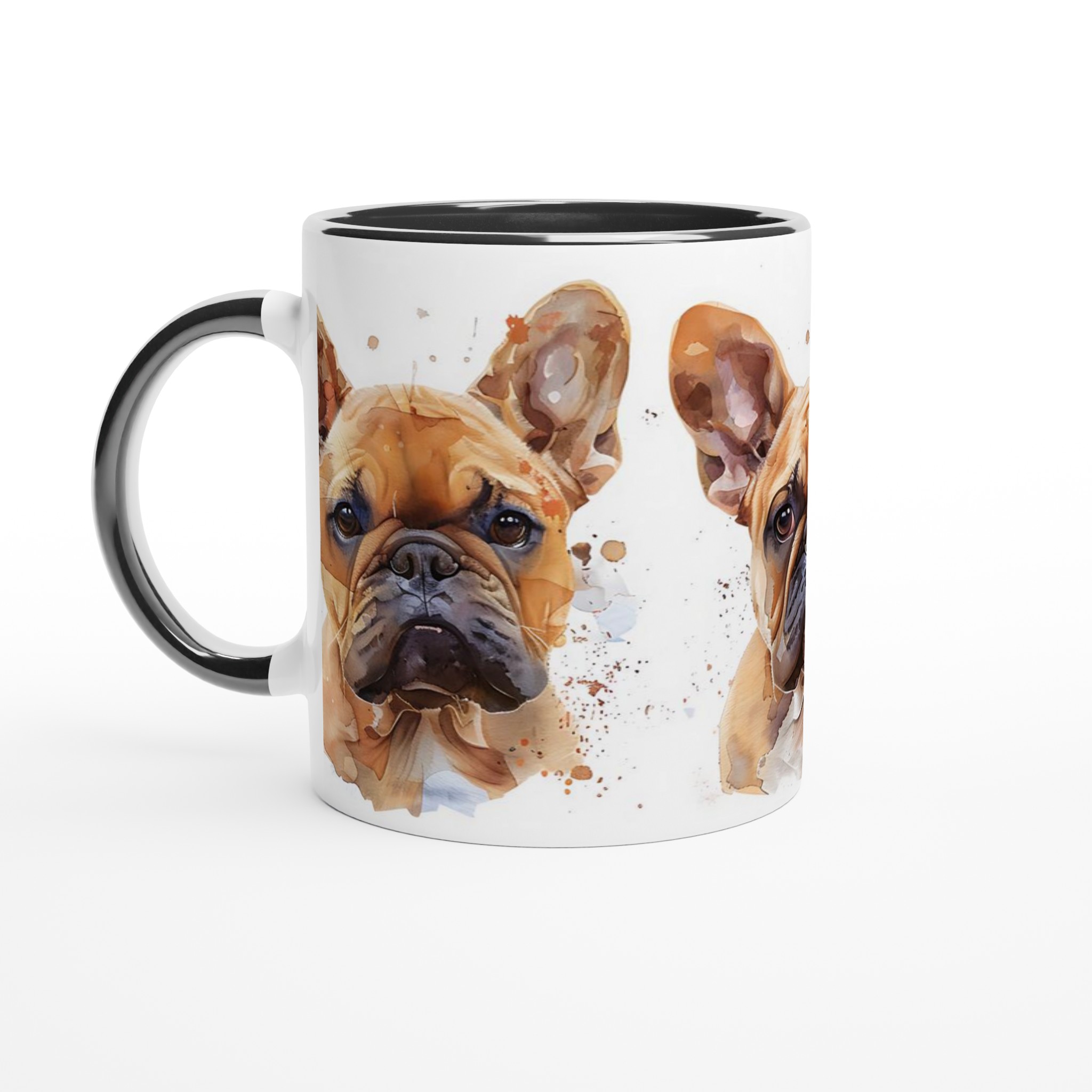 Fransk Bulldog Akvarell Mugg – Charmig & Personlig Keramik för Hundälskaren i ditt Val av Färg 2 12eb95c9-0772-4ee5-b262-56090ef17461
