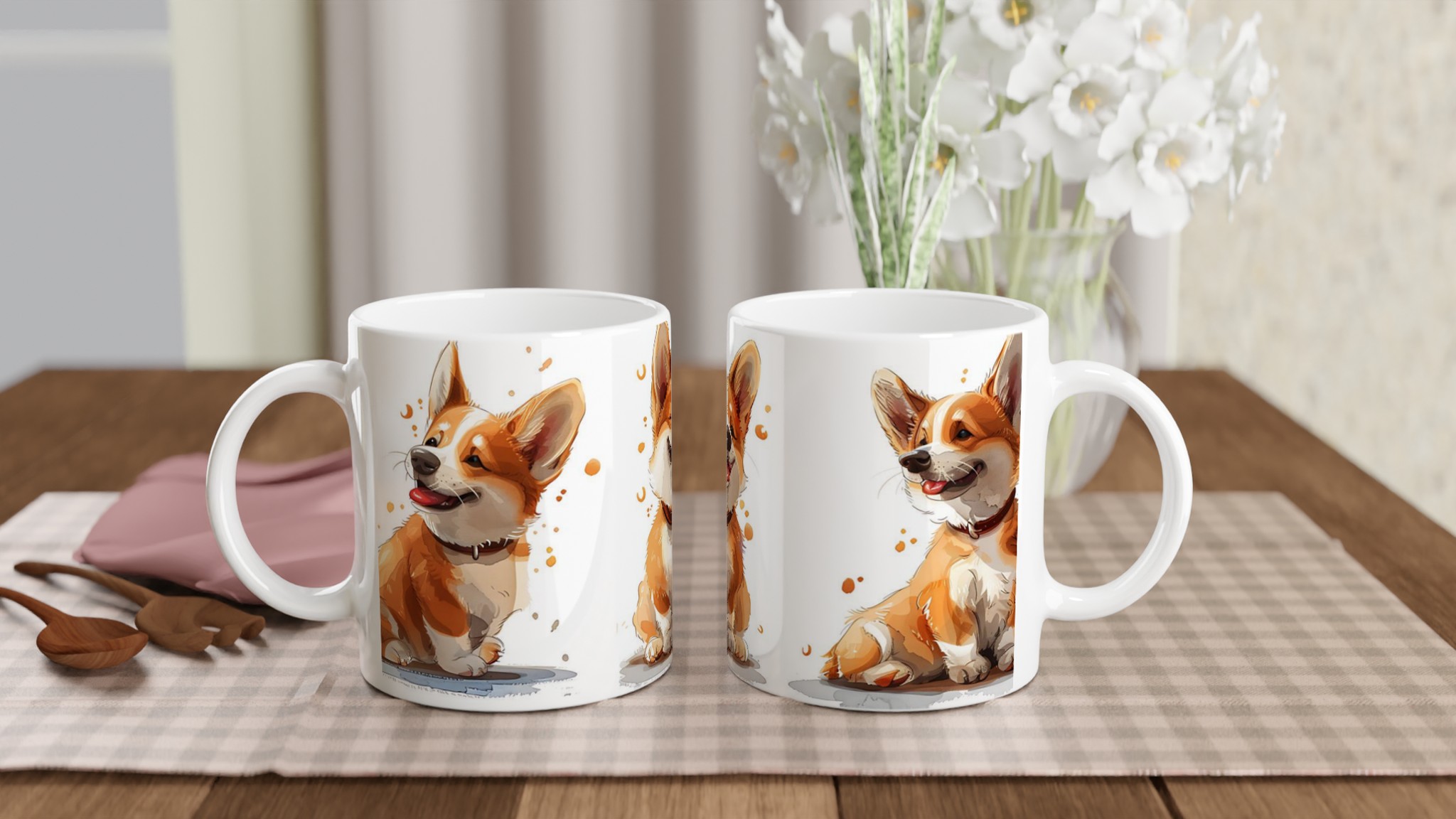 Charmig Corgi Akvarell Mugg - 11oz Keramikmugg för Hundälskare i Flera Färger 10 1765f19a-5831-40b8-8f2f-d3cfa75f54b2