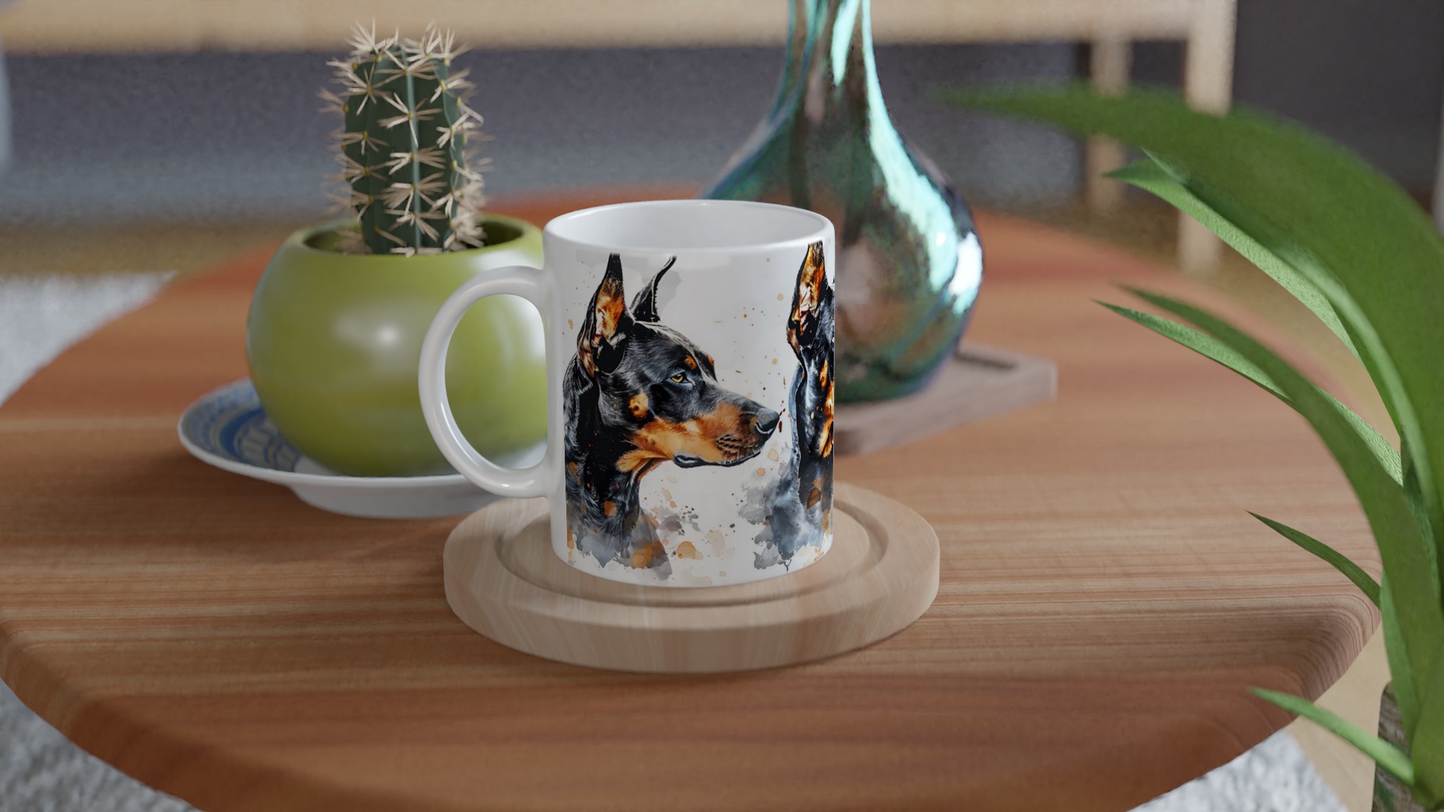 Dobermann Akvarellmugg – Konstnärlig Hundporträtt för Kaffeälskare i Valfri Färg! 9 3337dfec-3007-40d2-bef8-e05a763b1975