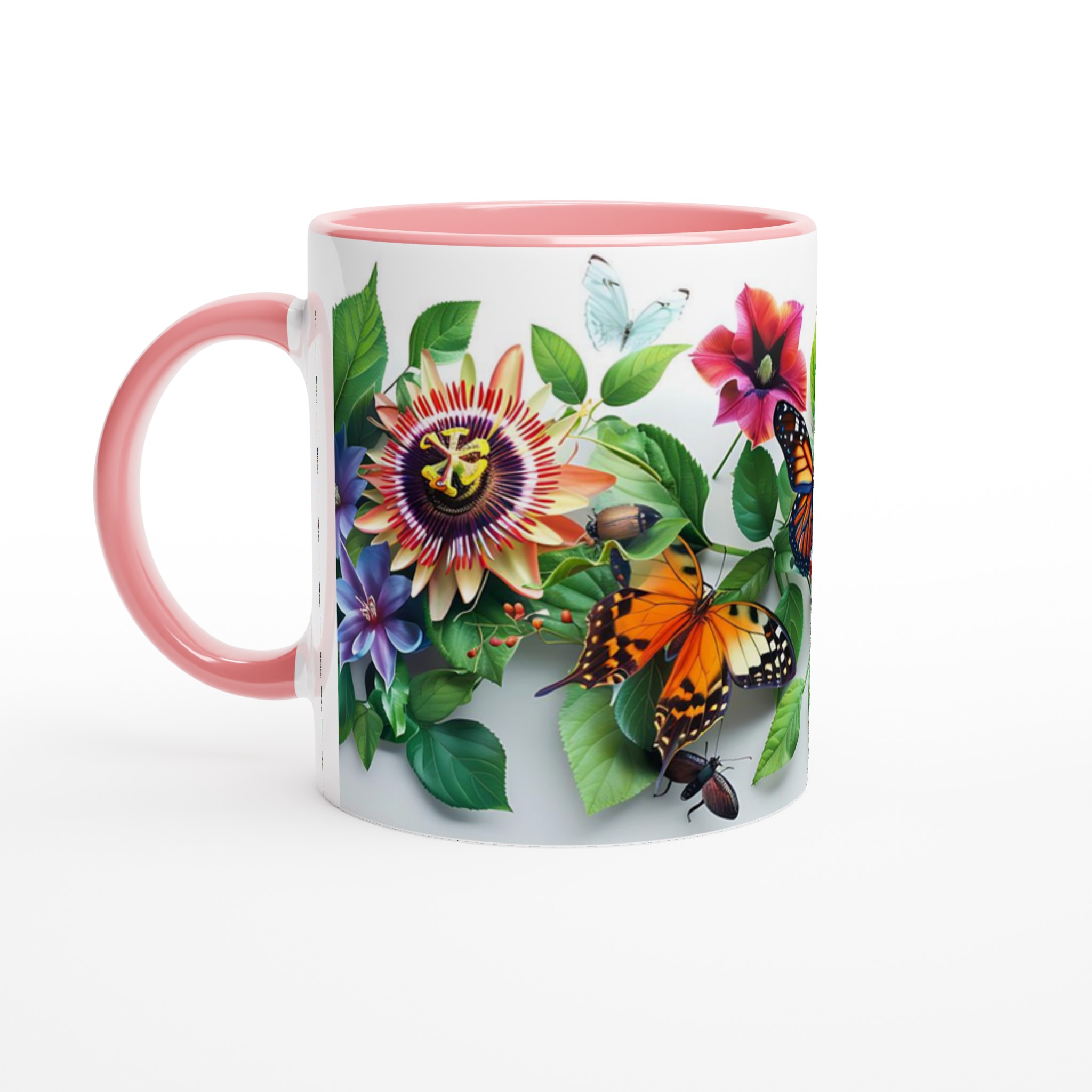 Fjärils- och Blomstermugg – Vibrerande Trädgårdsdesign på 11 oz Keramikmugg 2 33db1db6-8324-42d3-b233-cb025a04e747