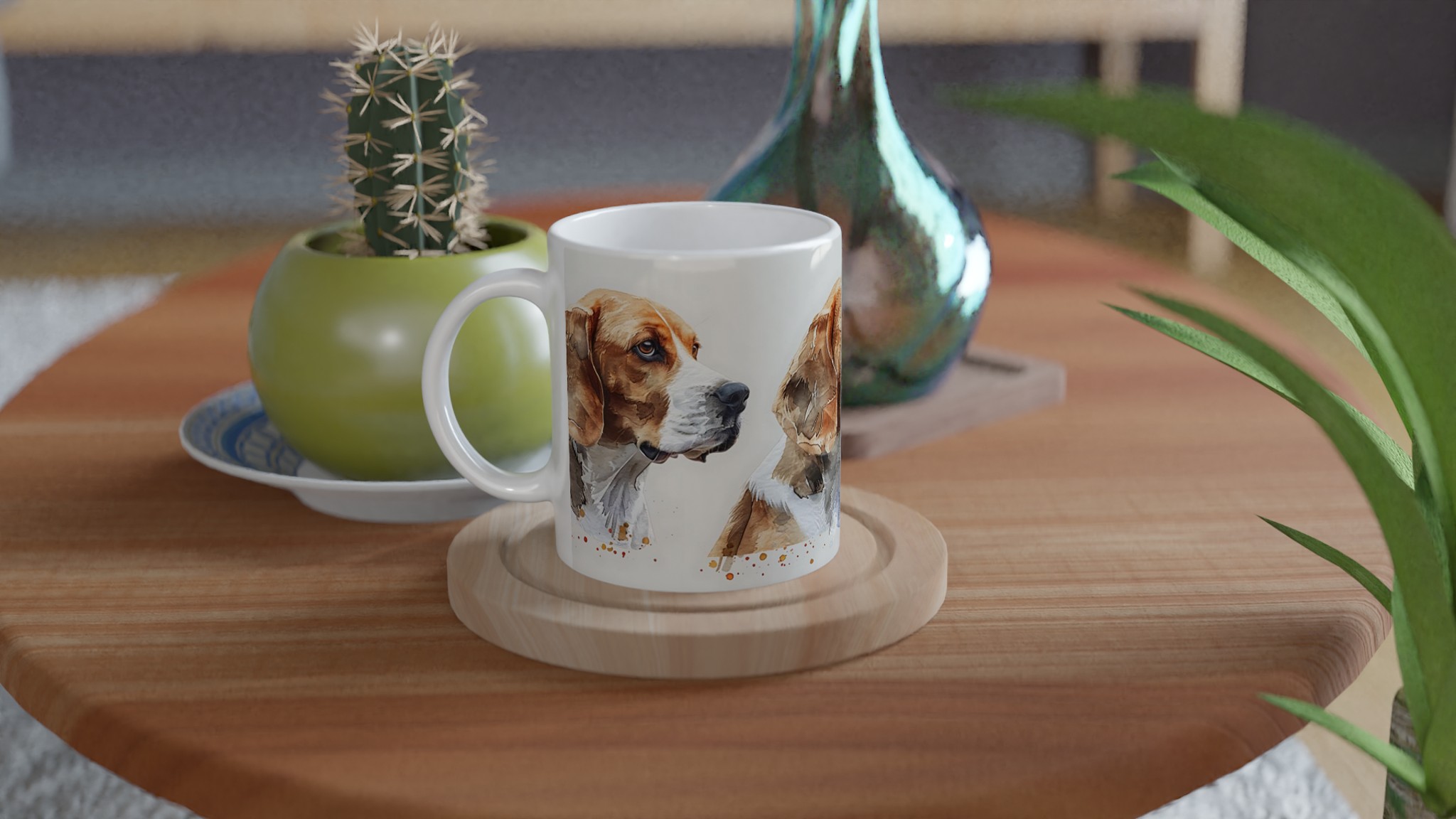 Beagle Vattenfärgsmugg – Unik 11oz Keramikmugg för Hundälskare, Välj din färg! 9 381ca794-5721-4270-b104-071ab16ce8be