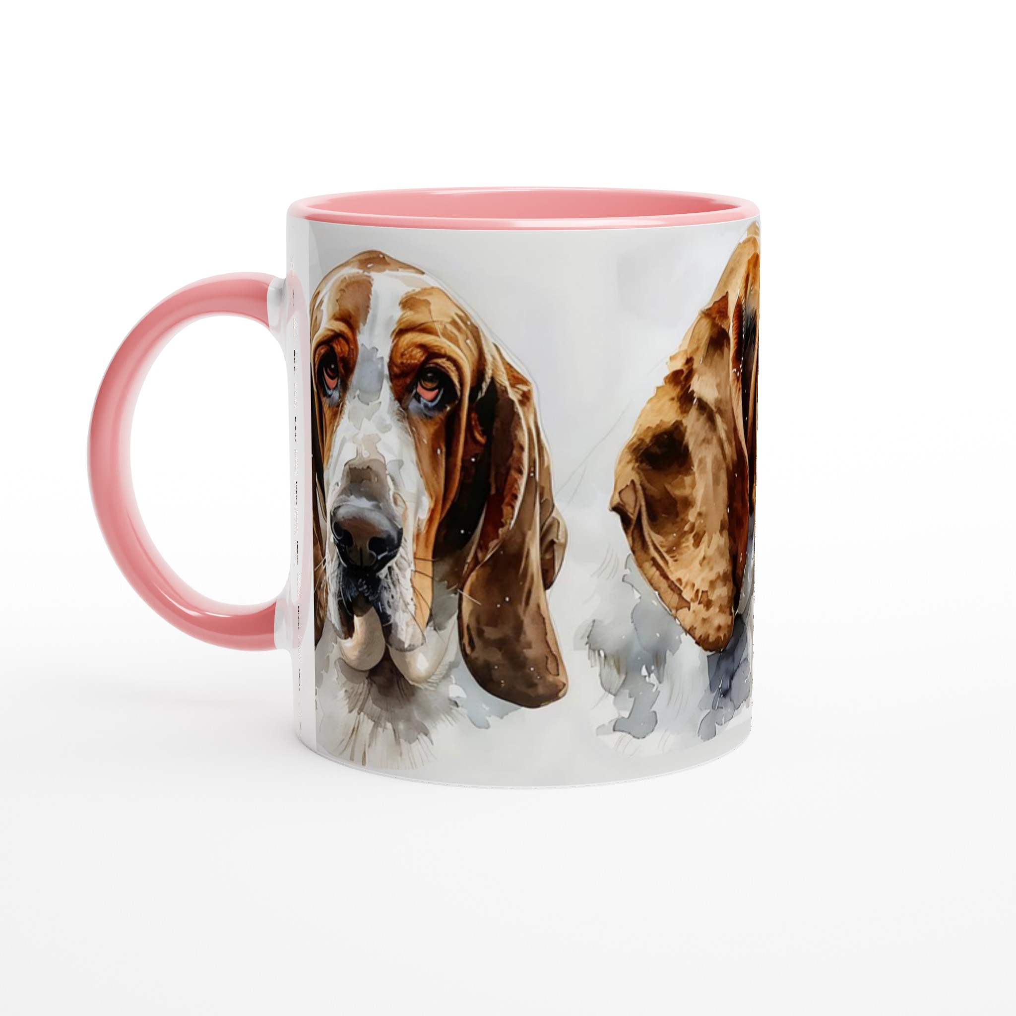 Basset Hound Konst Mugg – Vattenfärgsstil Keramikmugg i 7 Färger 4 3ccadff4-c450-4cb9-b325-443c8812c6b9