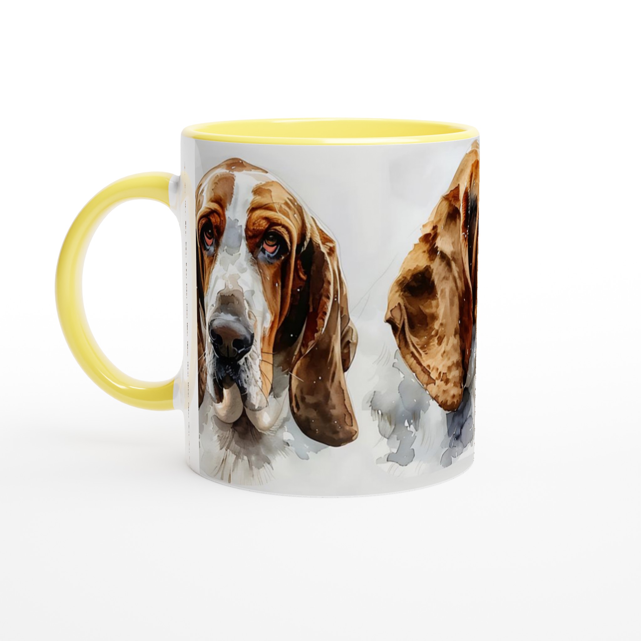Basset Hound Konst Mugg – Vattenfärgsstil Keramikmugg i 7 Färger 3 3d4fe241-6176-4836-bb13-fa87fc32a243