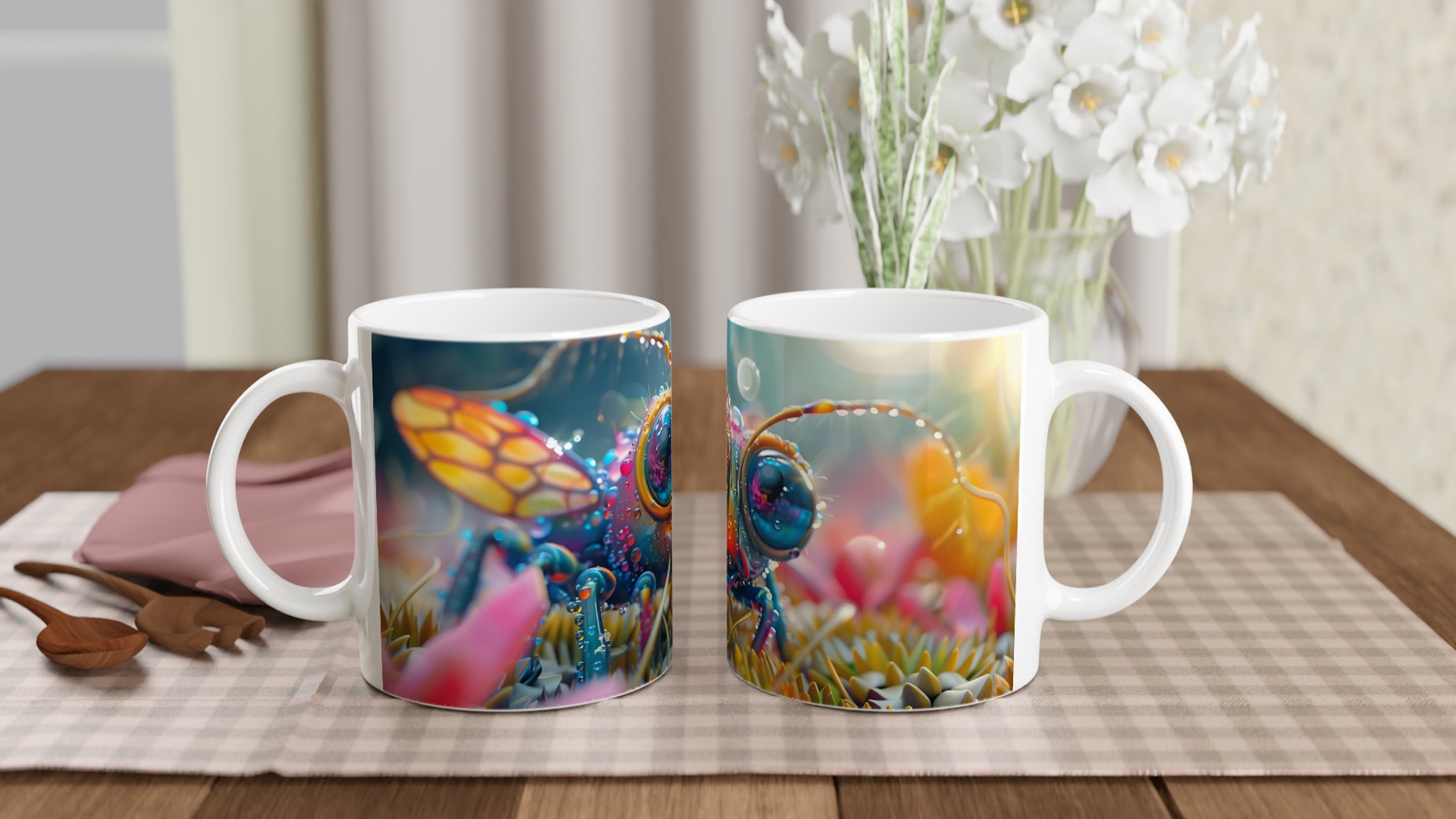 Förtrollande Insektskonst Kaffemugg – Färgstark Keramikmugg för Fantasifulla Ögonblick, Välj Din Färg! 9 408a3bdb-70d3-44f4-a19f-984b4616956b