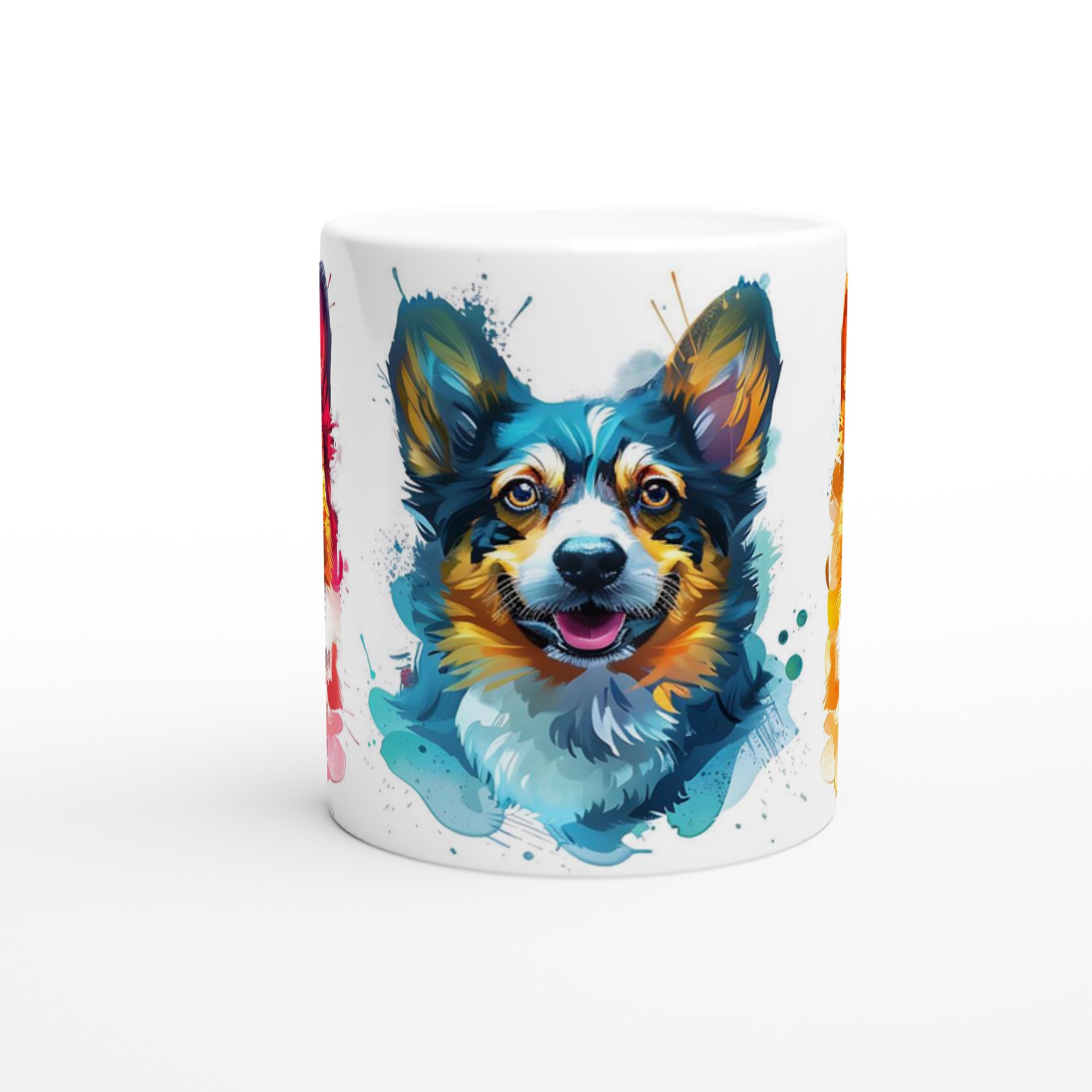 Färgstarka Corgis 11oz Keramikmugg – Konstnärligt Akvarelltryck för Hundälskare 8 4556ef7a-4048-4d09-90cc-1f705858fa54