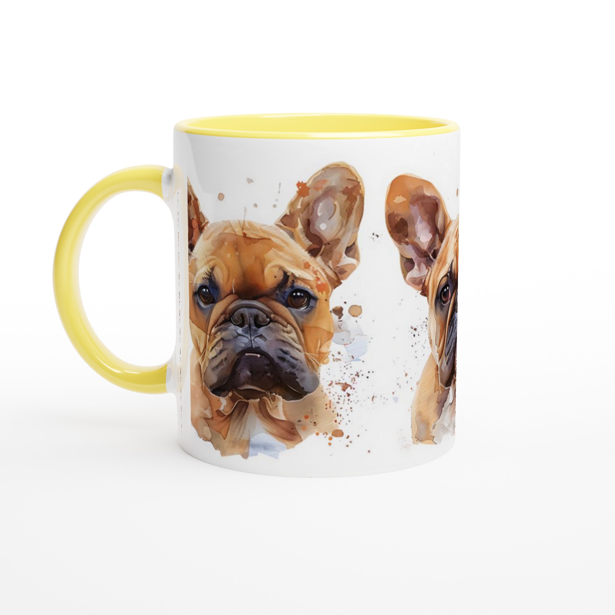 Fransk Bulldog Akvarell Mugg – Charmig & Personlig Keramik för Hundälskaren i ditt Val av Färg 3 46abdc4a-6129-4f6e-a0a4-83d1904ff0de