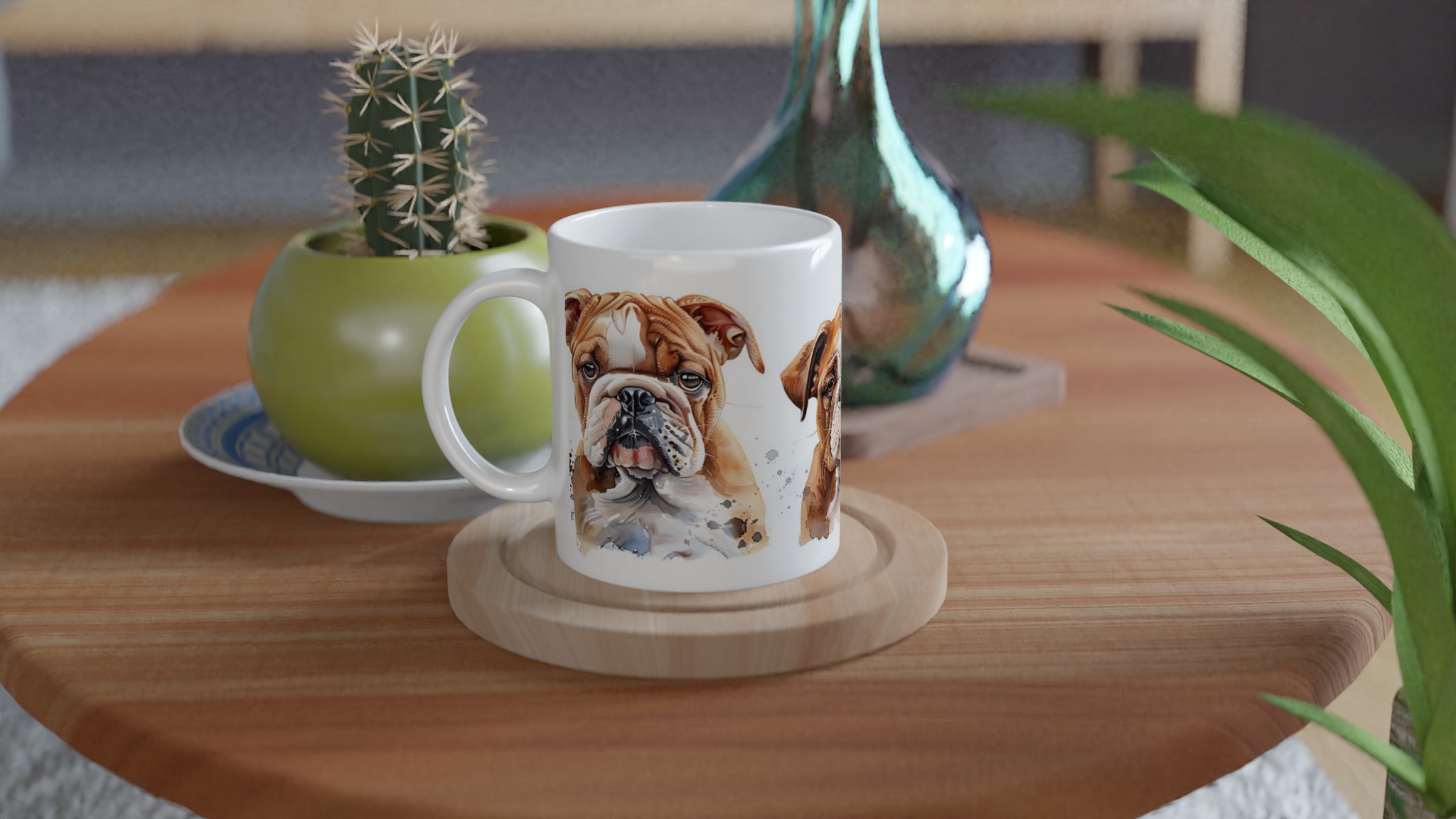 Charmig Bulldog Akvarell Mugg - Personlig Keramikmugg i Flera Färger 9 48e71f2b-0710-4c60-be56-451348135149