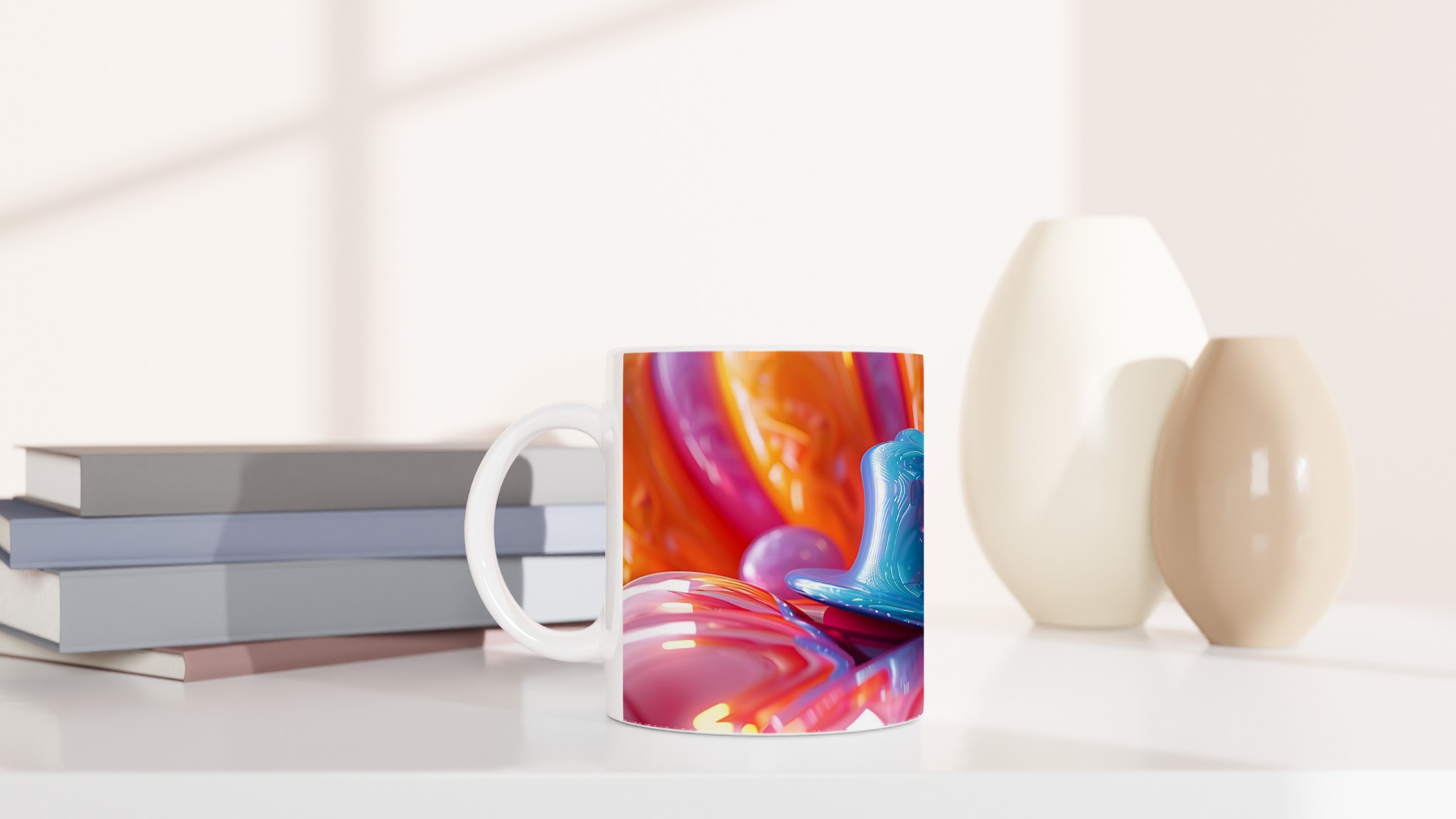 Abstrakt Målarstänk Keramikmugg – 11oz Konstfull Kaffemugg i Ditt Val av Livfulla Färger 10 51434ee8-469c-466c-bd98-2e7d92491ed8