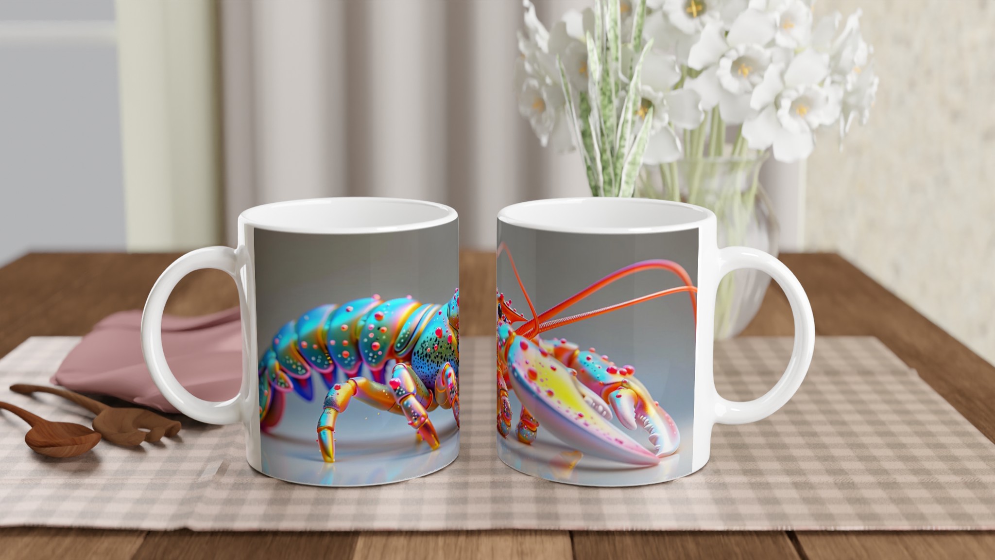 Neon Lobster Art Mugg – 11oz Keramikmugg med Vibrerande & Unik Design 9 595f5d2b-d898-4725-a8de-63e5f334f27d