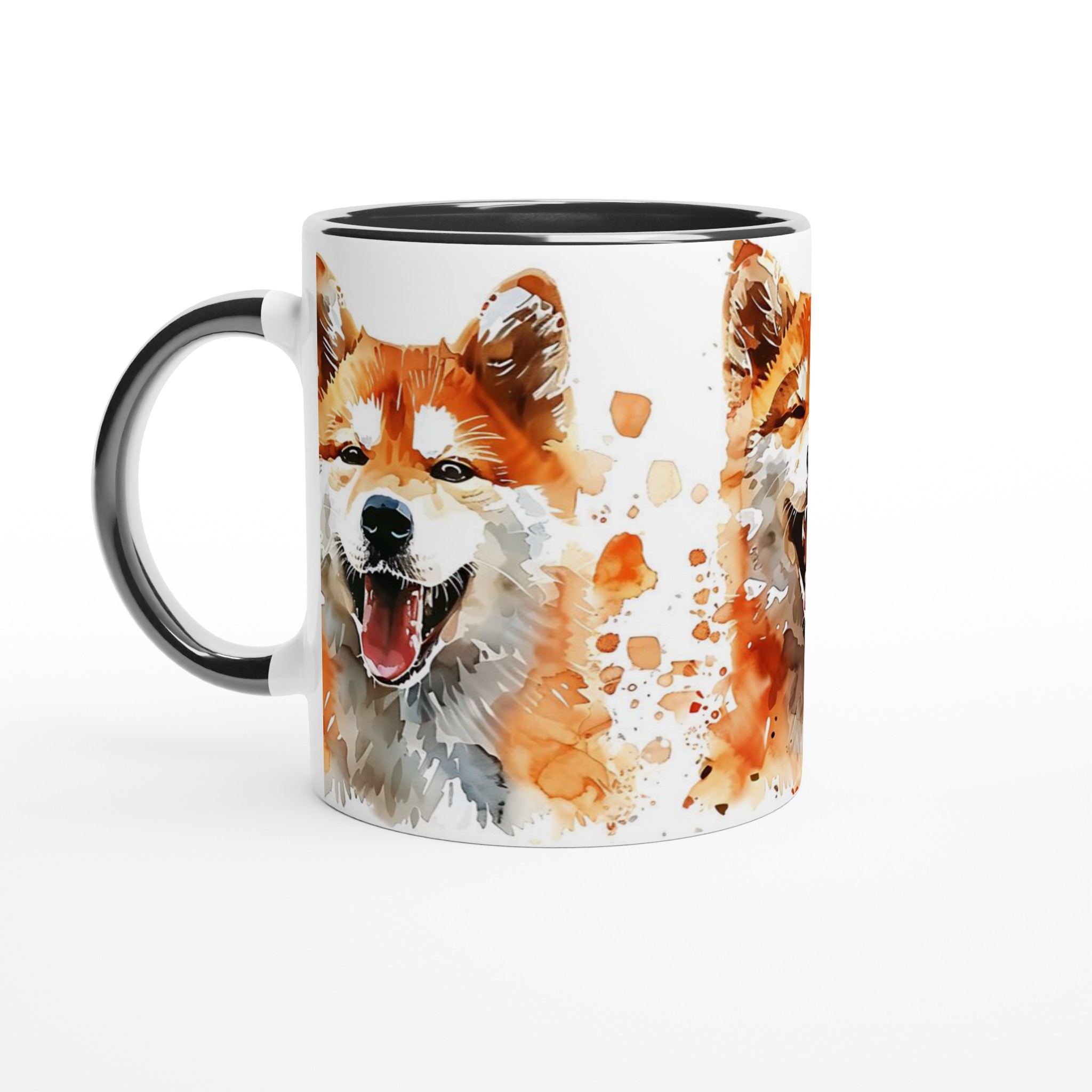 Glad Shiba Inu Akvarell Mugg - 11oz Keramikmugg i din favoritfärg 2 63839c1f-e898-4414-9bf9-f860f45d2016