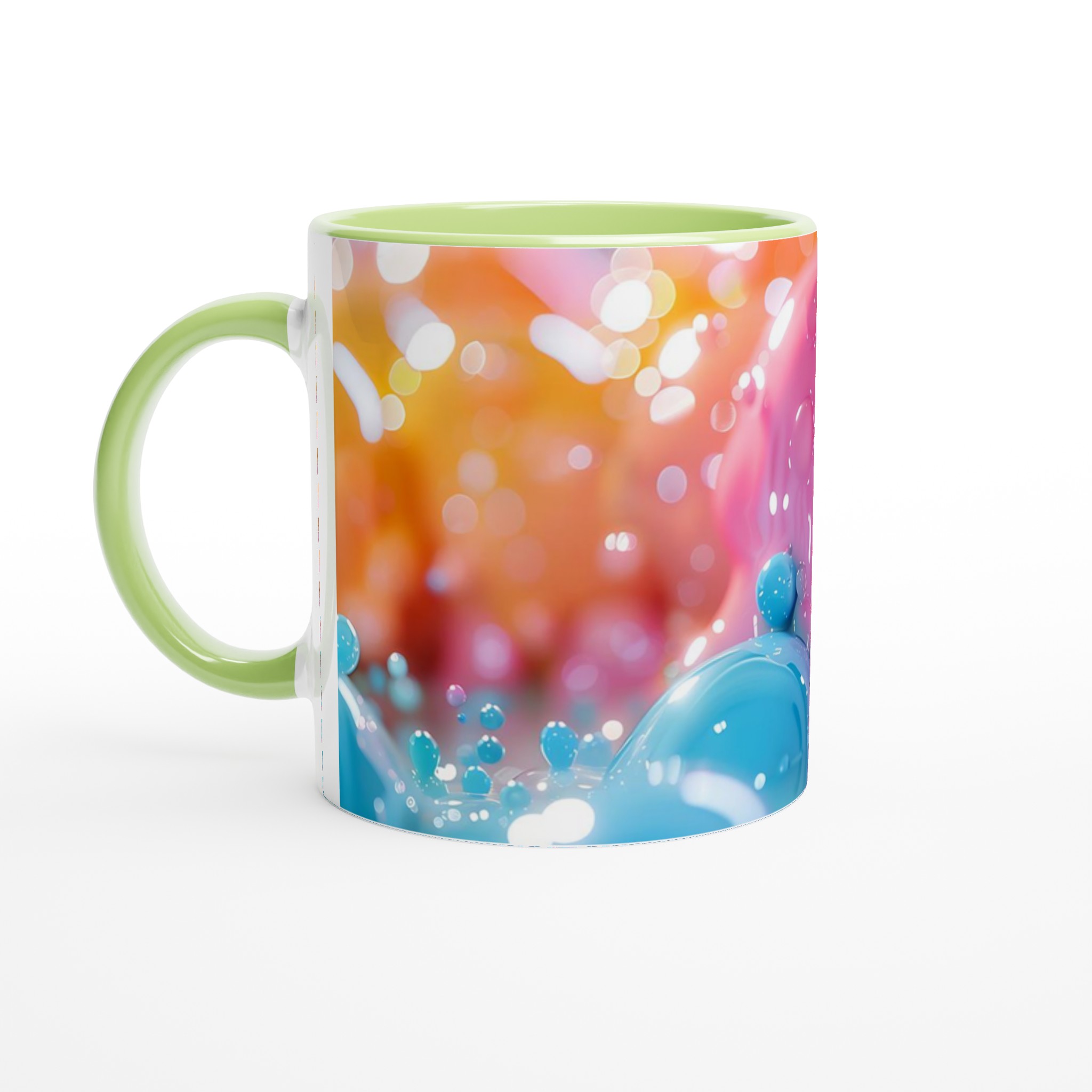 Bubbelrosa & Turkos Färgexplosion Mugg – 11 oz Keramikmugg för en lekfull kaffestund 4 6437c599-83fc-40ea-ae70-98f75b8fe3ce