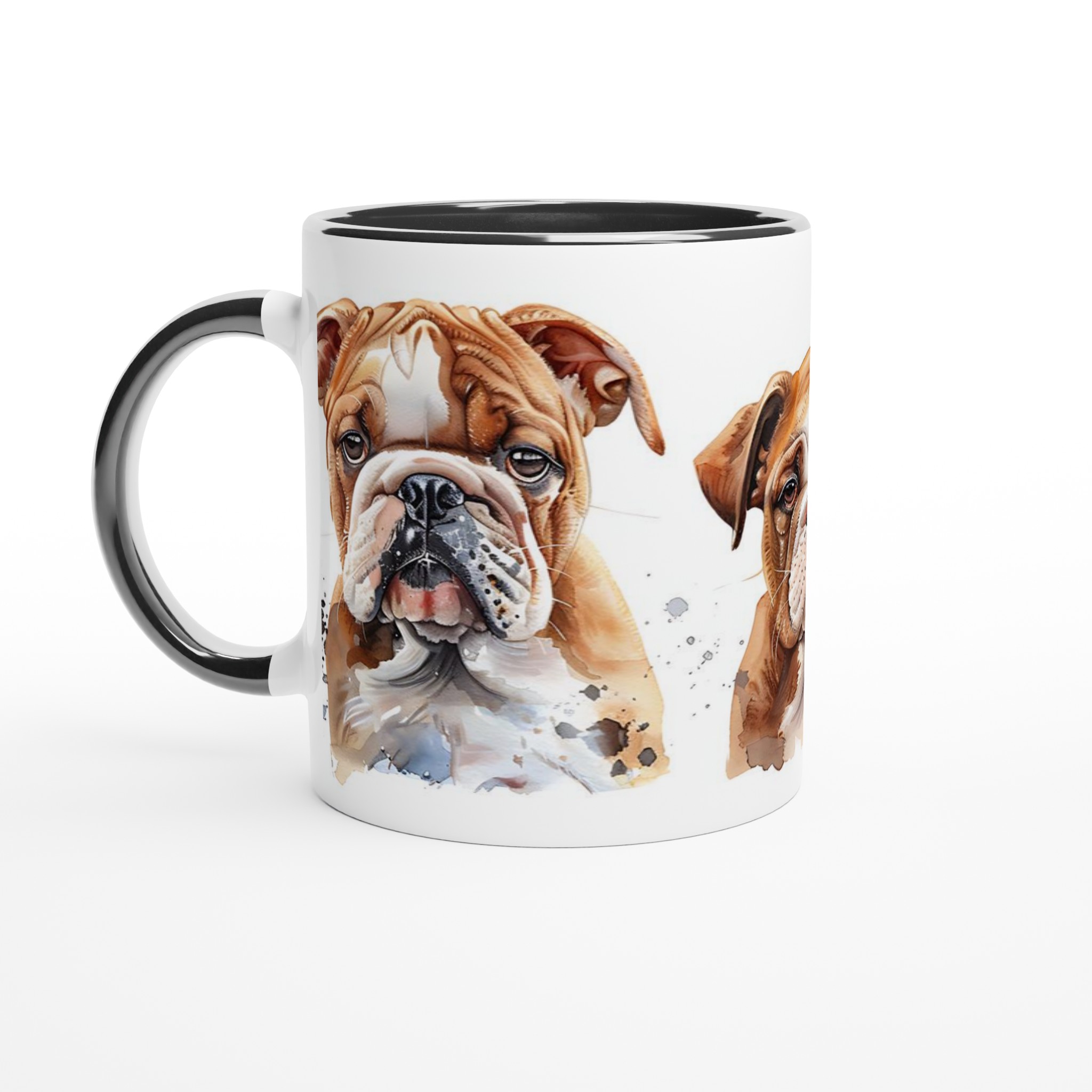 Charmig Bulldog Akvarell Mugg - Personlig Keramikmugg i Flera Färger 2 67b0c85a-c3eb-414c-94ed-553184e025be