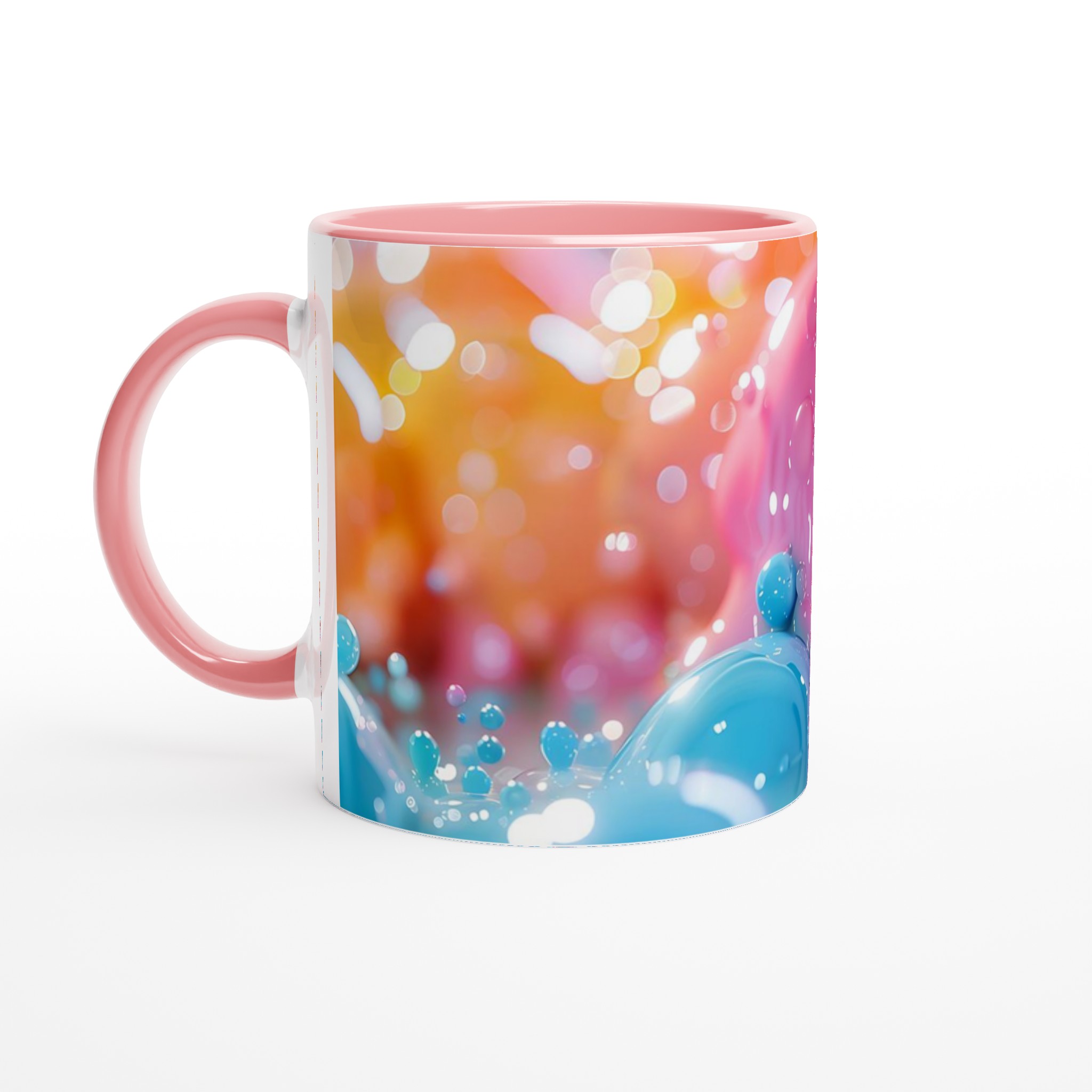 Bubbelrosa & Turkos Färgexplosion Mugg – 11 oz Keramikmugg för en lekfull kaffestund 2 67e08048-4bc8-4f16-b430-47d6ac15f422