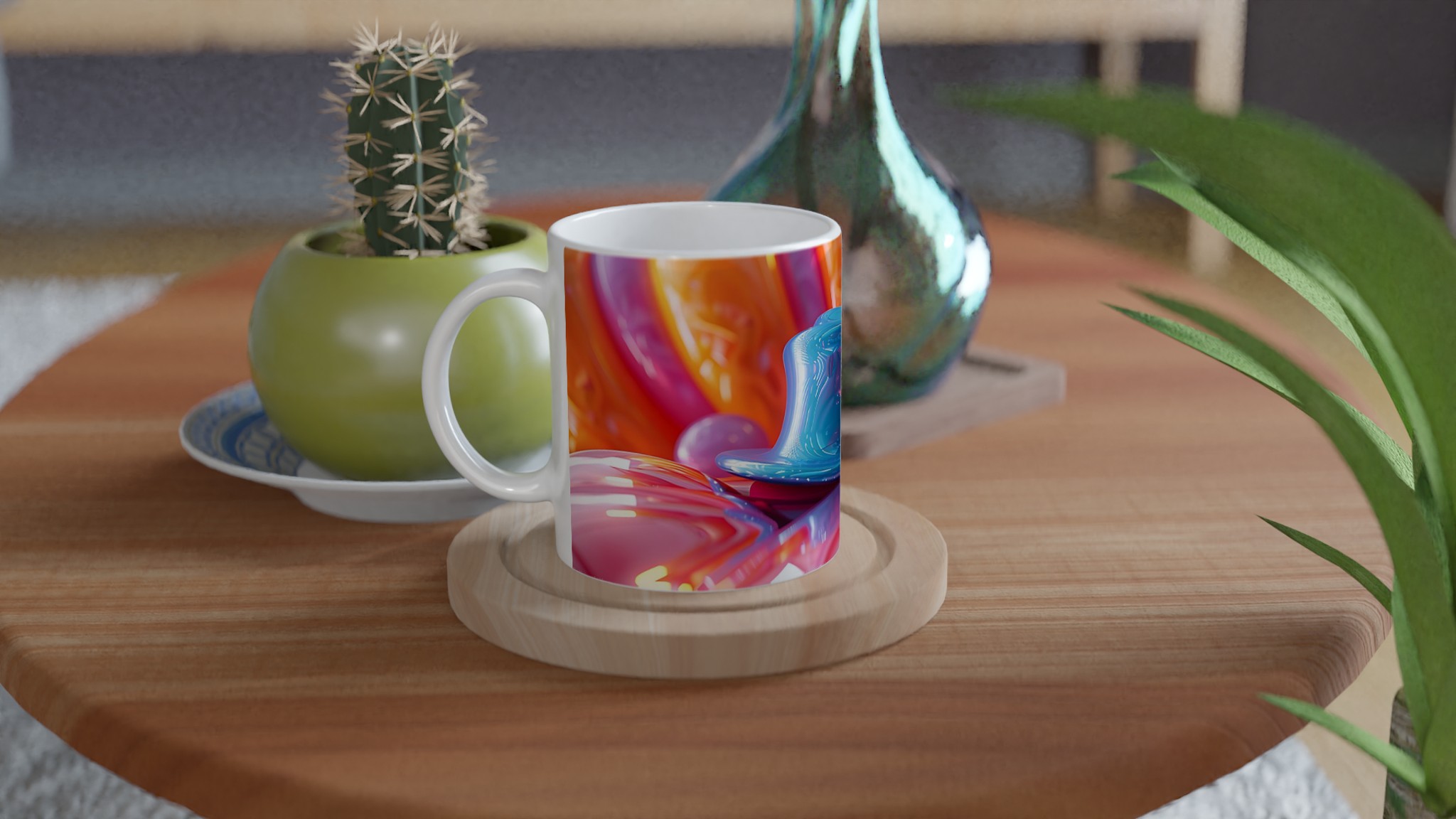 Abstrakt Målarstänk Keramikmugg – 11oz Konstfull Kaffemugg i Ditt Val av Livfulla Färger 8 6a5047b1-e82a-43ea-9d53-bfeab7ef3c89