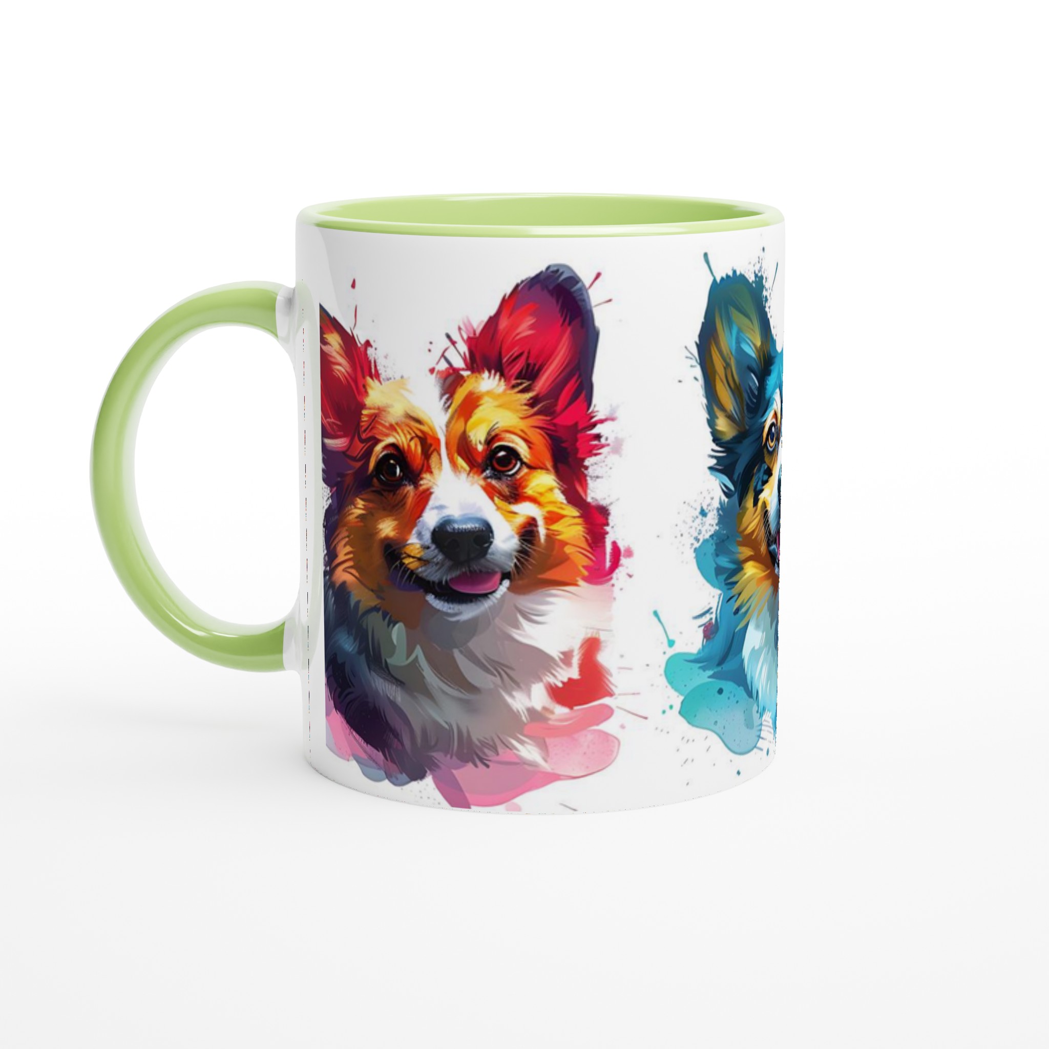 Färgstarka Corgis 11oz Keramikmugg – Konstnärligt Akvarelltryck för Hundälskare 6 6affed01-7861-4803-a10a-a06d2a320149