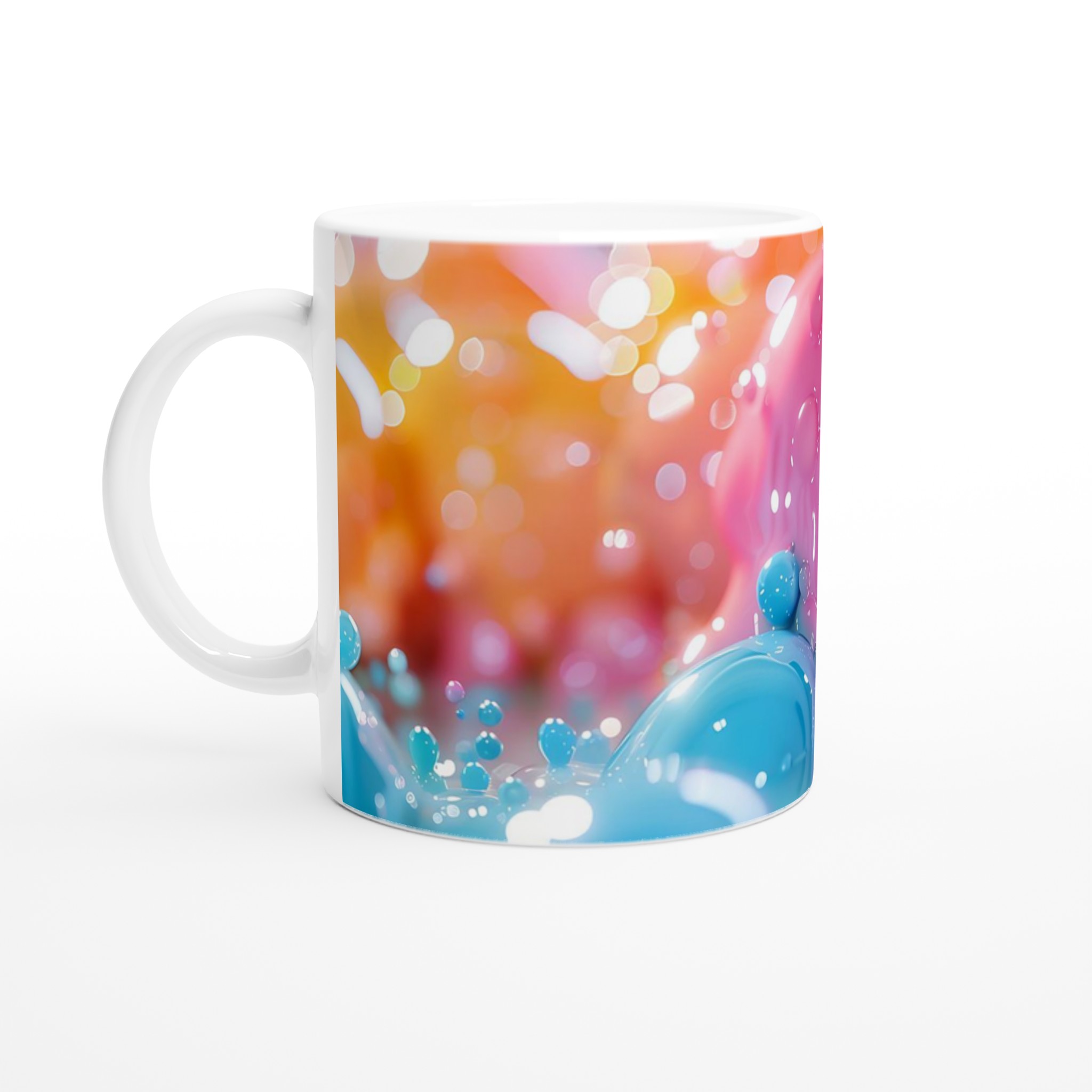 Bubbelrosa & Turkos Färgexplosion Mugg – 11 oz Keramikmugg för en lekfull kaffestund 1 729b8412-325f-41dc-ac06-73e8e85e014d