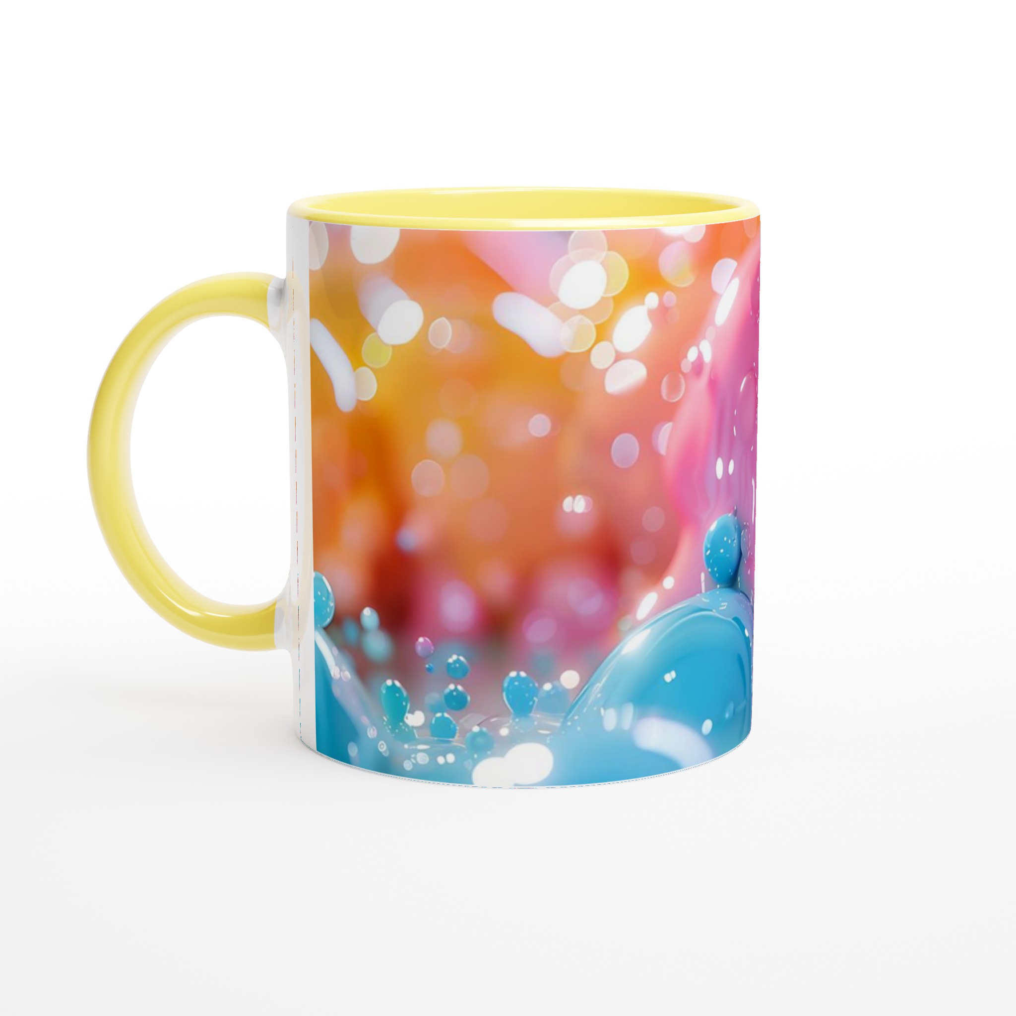 Bubbelrosa & Turkos Färgexplosion Mugg – 11 oz Keramikmugg för en lekfull kaffestund 5 79042bbc-9897-4713-857f-3e758f1a6678