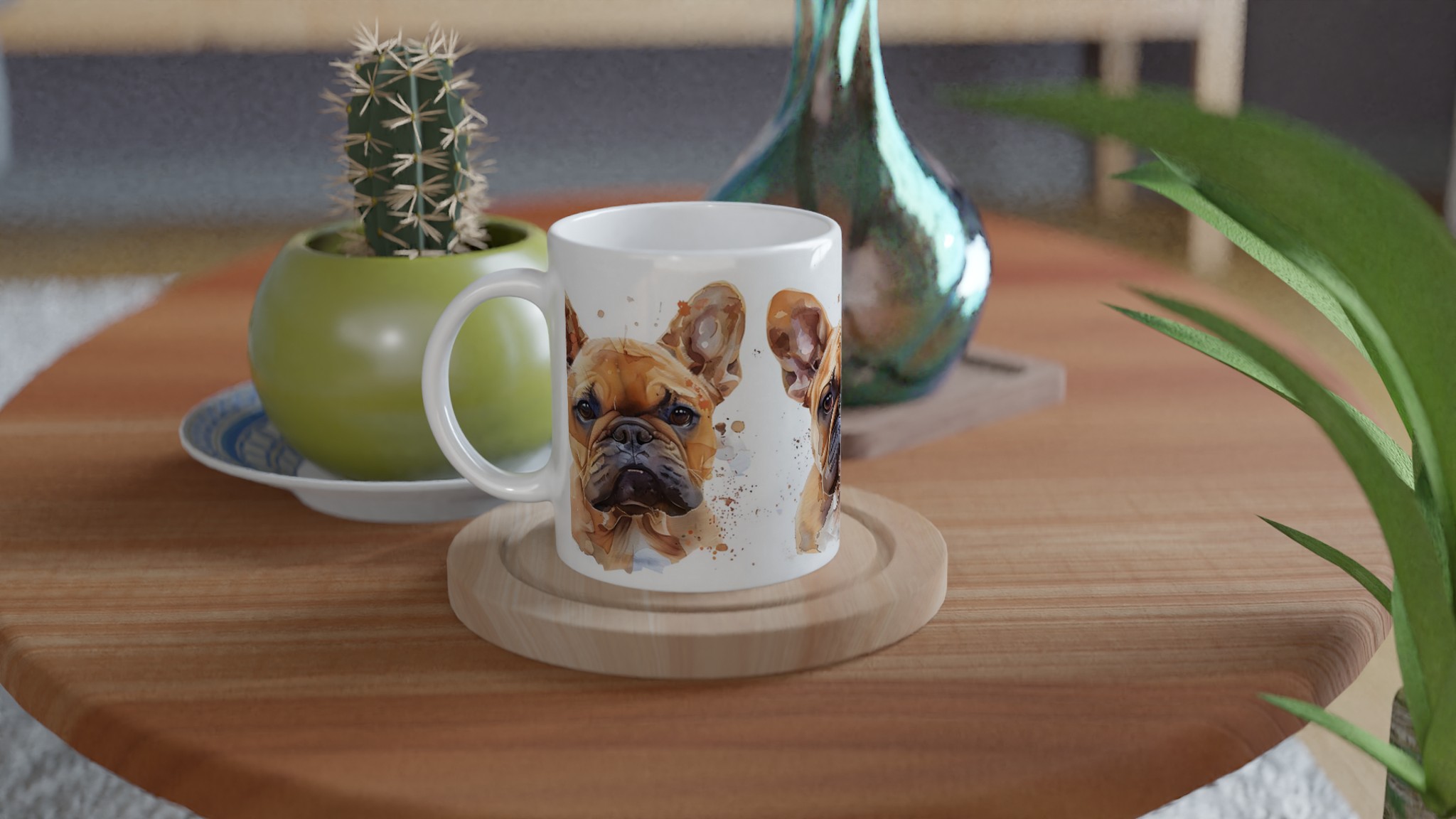 Fransk Bulldog Akvarell Mugg – Charmig & Personlig Keramik för Hundälskaren i ditt Val av Färg 9 7dd49f3d-71bf-4466-ac21-4e60b3687a10