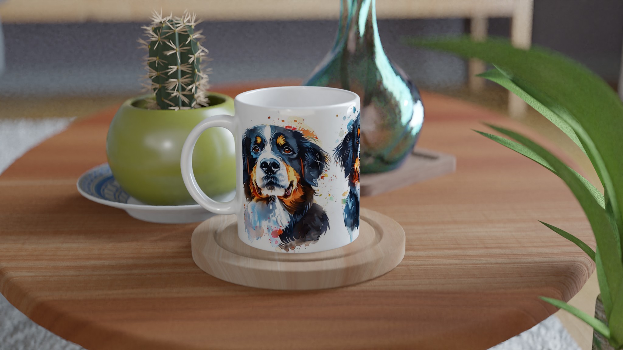 Färgstark Berner Sennenhund Mugg – Konstnärligt Akvarellporträtt i Din Valda Färg 9 8182ebe1-f379-4b59-a111-ebd84c37d946