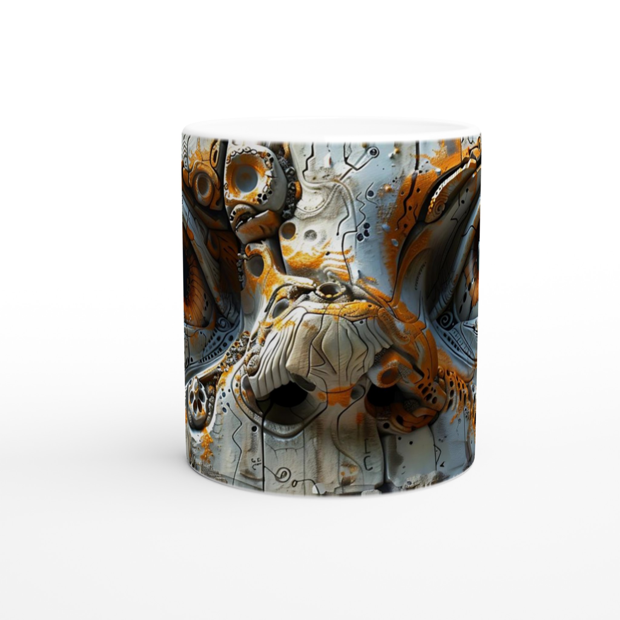 Abstrakt Cyberglyph Mugg – Unik 11 oz Keramikmugg i ditt val av 7 färger 8 8f590c77-ee3d-42b9-8563-ed7b11c2fb31