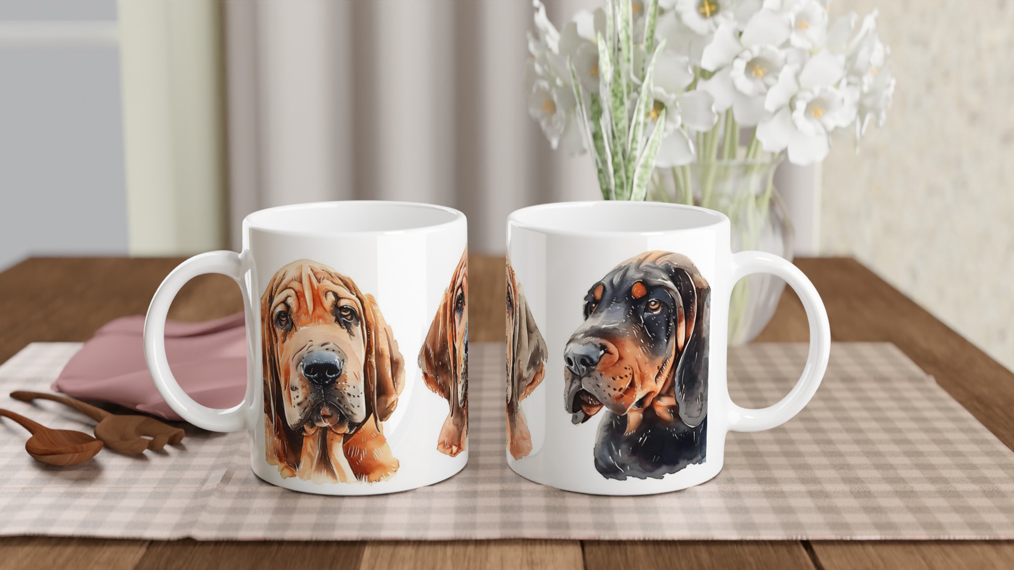Blodhund Akvarell Mugg – Hundporträtt, Personlig Gåva, Djurälskare Kaffekopp i Flera Färger 10 9429a543-9fef-4ed0-b3af-11547fa03066