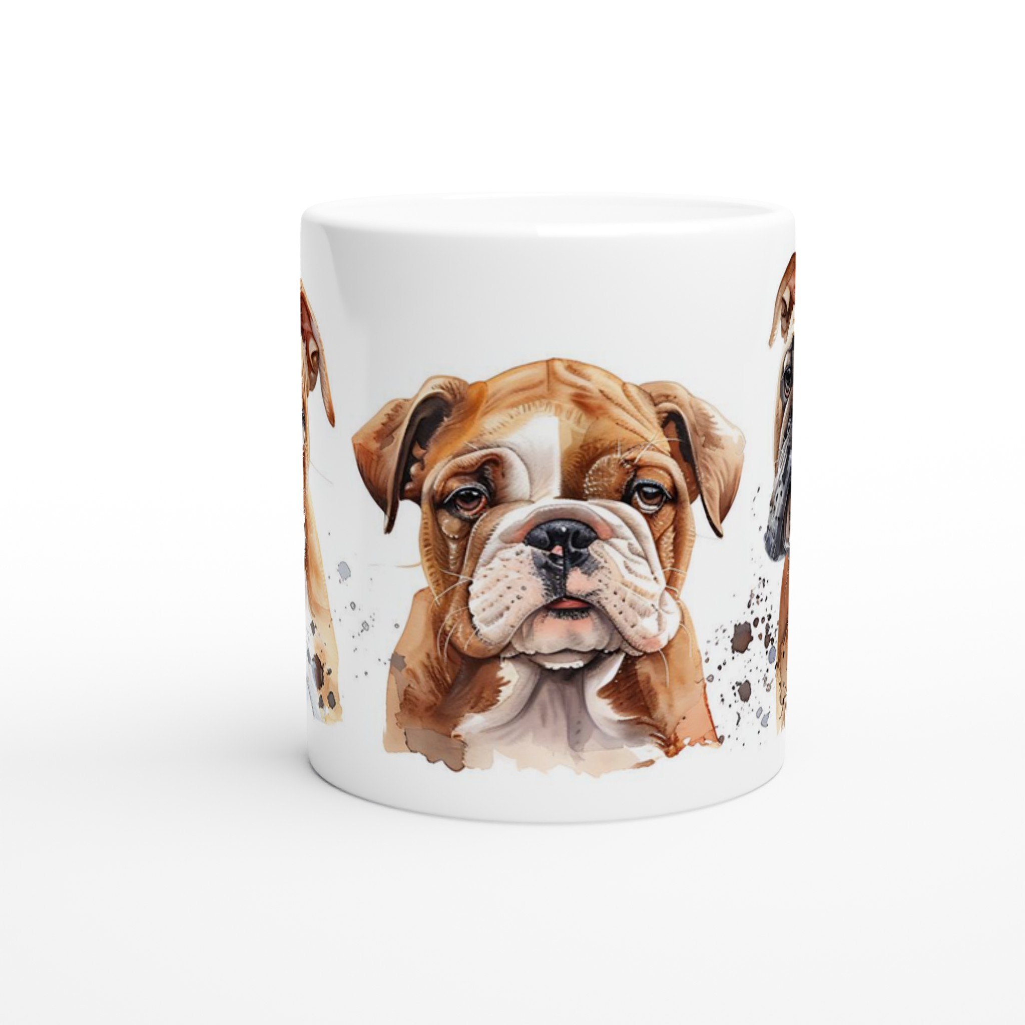 Charmig Bulldog Akvarell Mugg - Personlig Keramikmugg i Flera Färger 8 9aefa1d5-2303-43f4-985b-371d8ab61a24