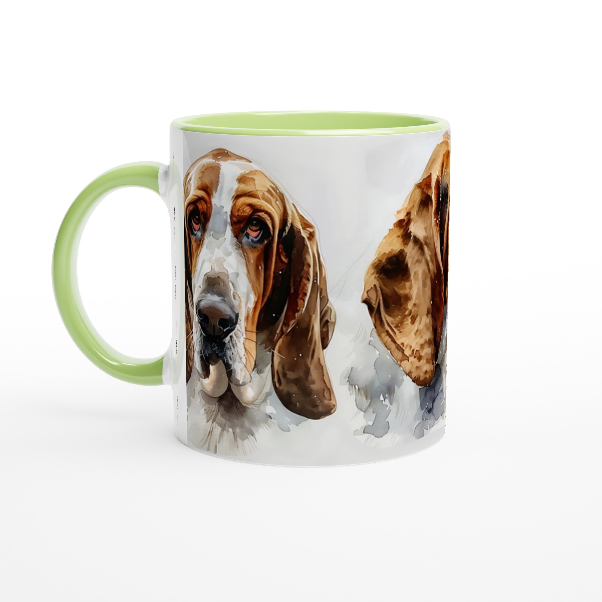 Basset Hound Konst Mugg – Vattenfärgsstil Keramikmugg i 7 Färger 6 9fd4453f-3aa1-4cc5-bcf0-855732c4a95b