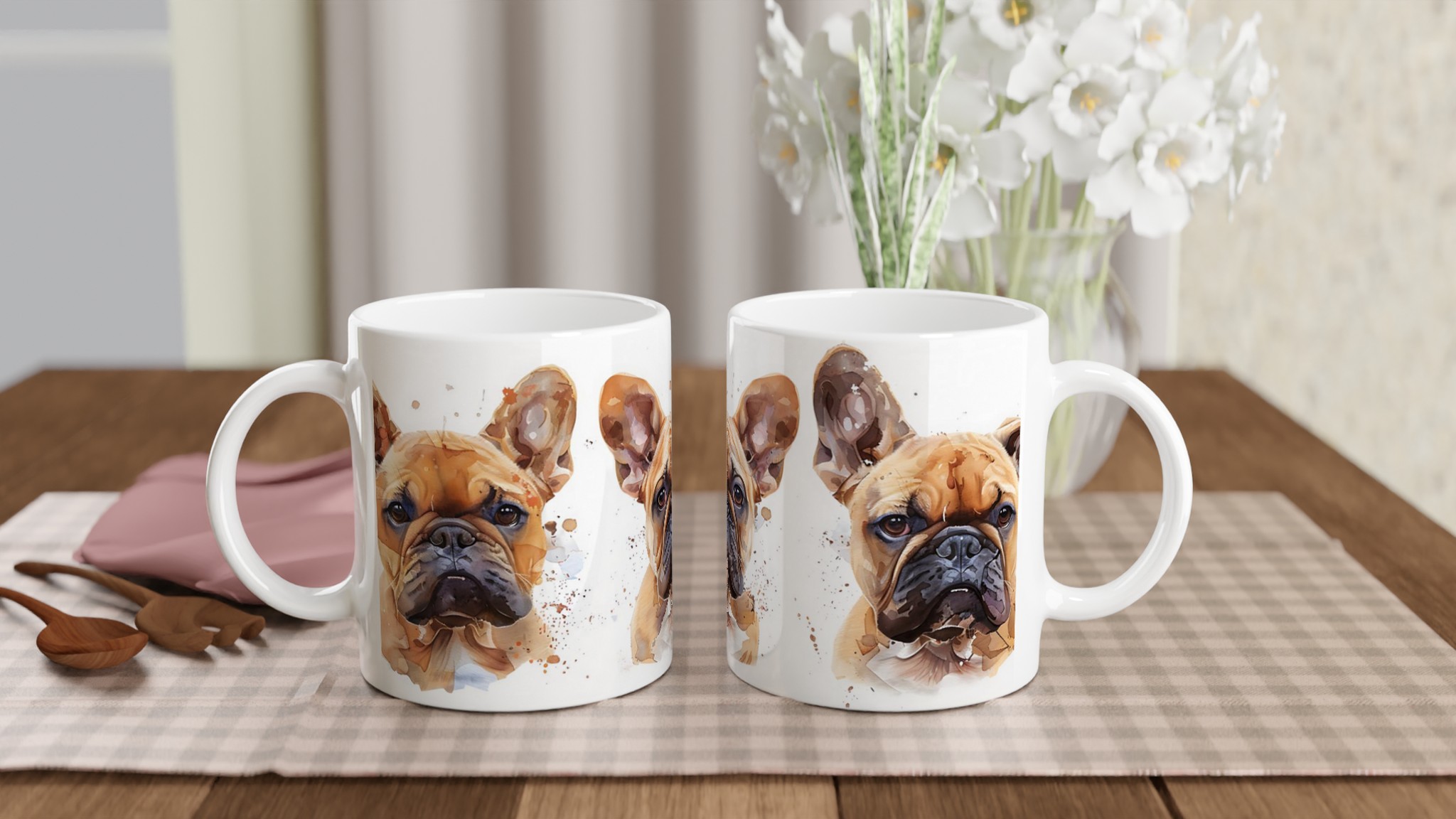 Fransk Bulldog Akvarell Mugg – Charmig & Personlig Keramik för Hundälskaren i ditt Val av Färg 10 a7ce6731-95d4-4886-8711-2819fd8ae9d7