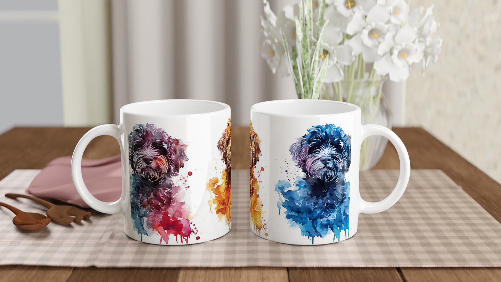 Konstfull Labradoodle Keramikmugg – Färgglada Akvarellval för Djurälskare 10 adbeff98-d861-45d1-9e2b-19cb16806d8b