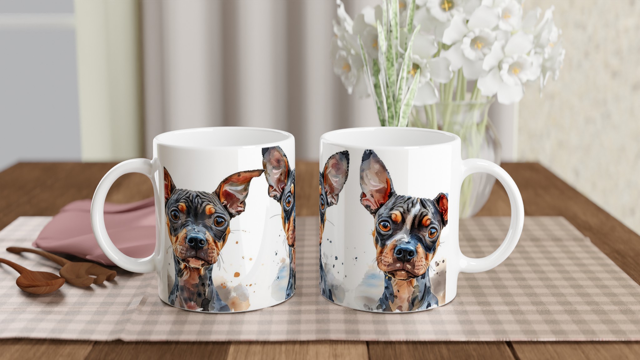 Konstnärlig Pinscher Keramikmugg – Perfekt för Hundälskare, i flera livliga färger 10 b071b828-106f-4346-a8a0-0bcc070e7b7b