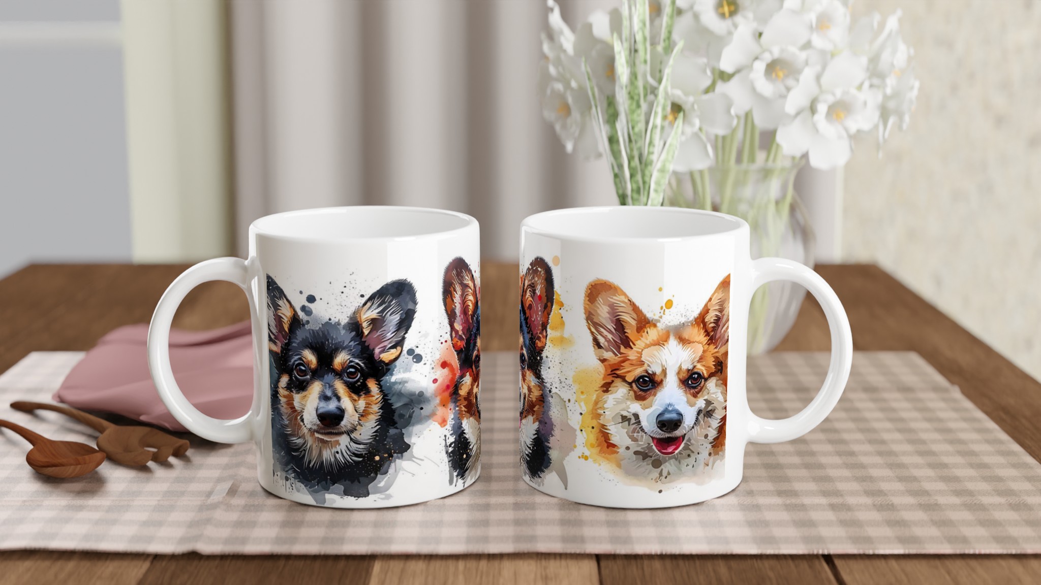 Corgi Akvarellmugg – Levande Hundporträtt i Din Valda Färg, 11oz Premium Keramikmugg 10 bd7ae7f3-9c5f-4b39-8263-522d4b426a3e