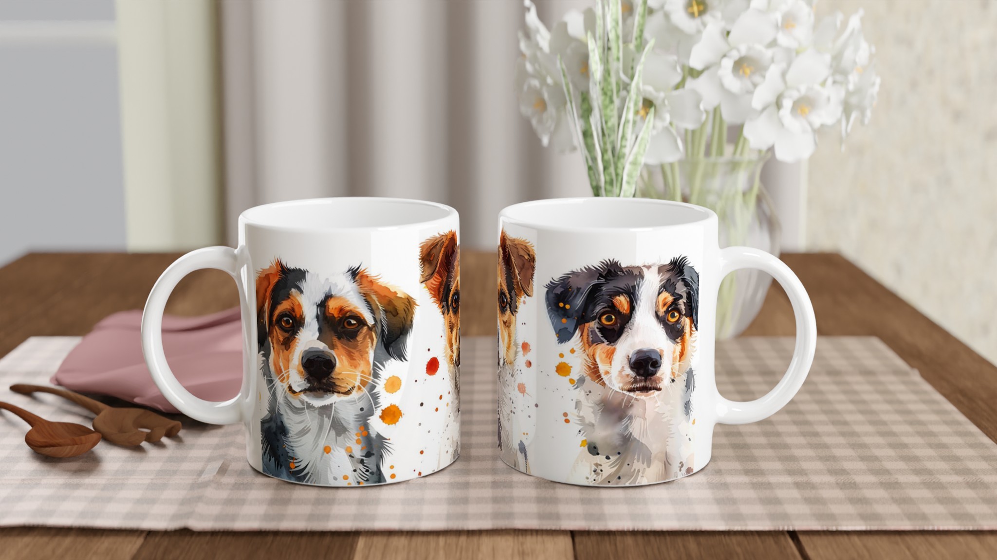 Charmiga Akvarellvalpar – 11oz Keramisk Mugg för Hundälskare, Välj Din Färg! 10 c69f9207-060d-42df-baee-f63bce94709e