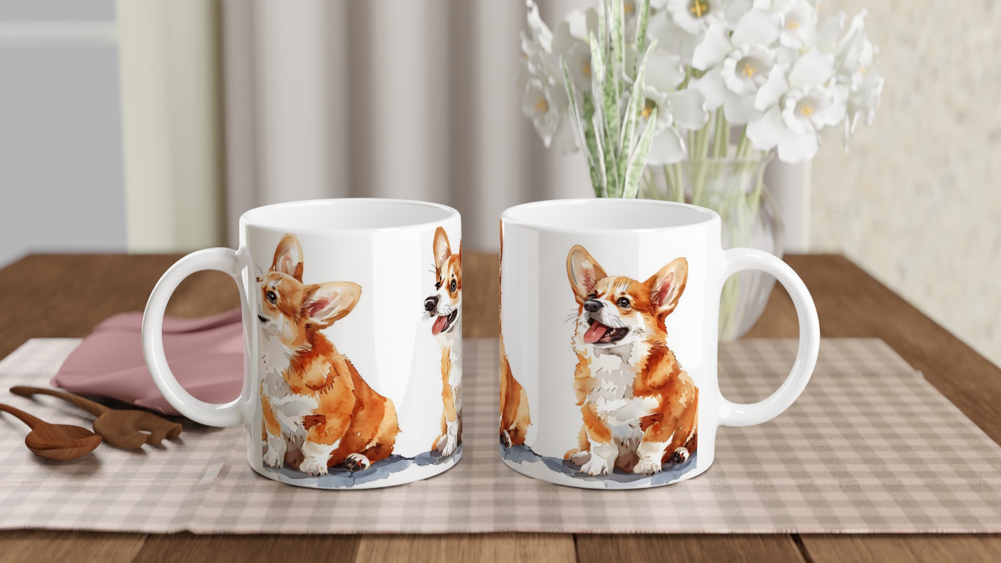 Charmig Corgi Akvarell Mugg – Vit 11oz Keramik, Perfekt för Hundälskare i Flera Färger 10 c6a302b2-63c6-42fe-93c9-adb1f08f58ab