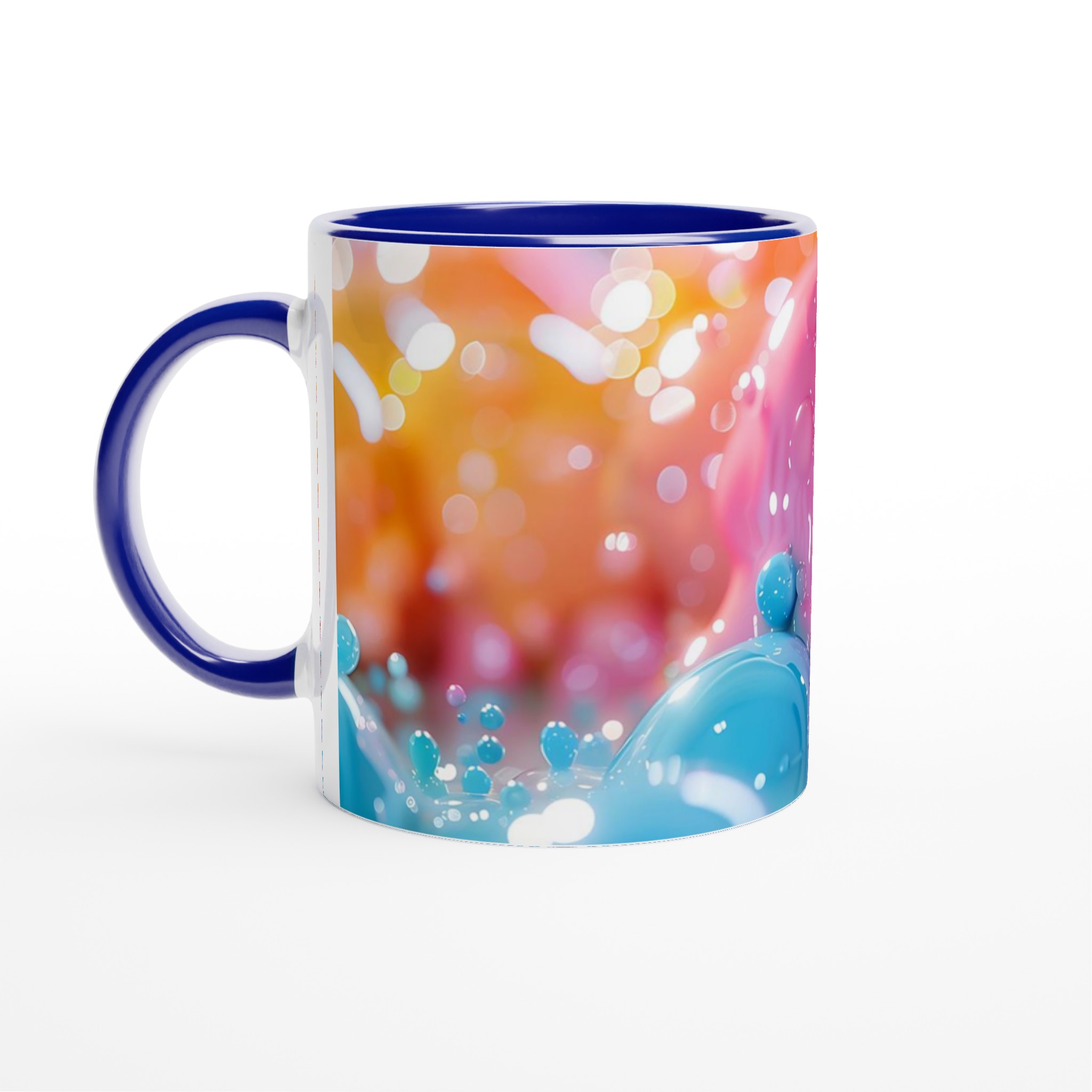 Bubbelrosa & Turkos Färgexplosion Mugg – 11 oz Keramikmugg för en lekfull kaffestund 3 d80bc966-3dd8-48f0-9858-27a7d89fbeba