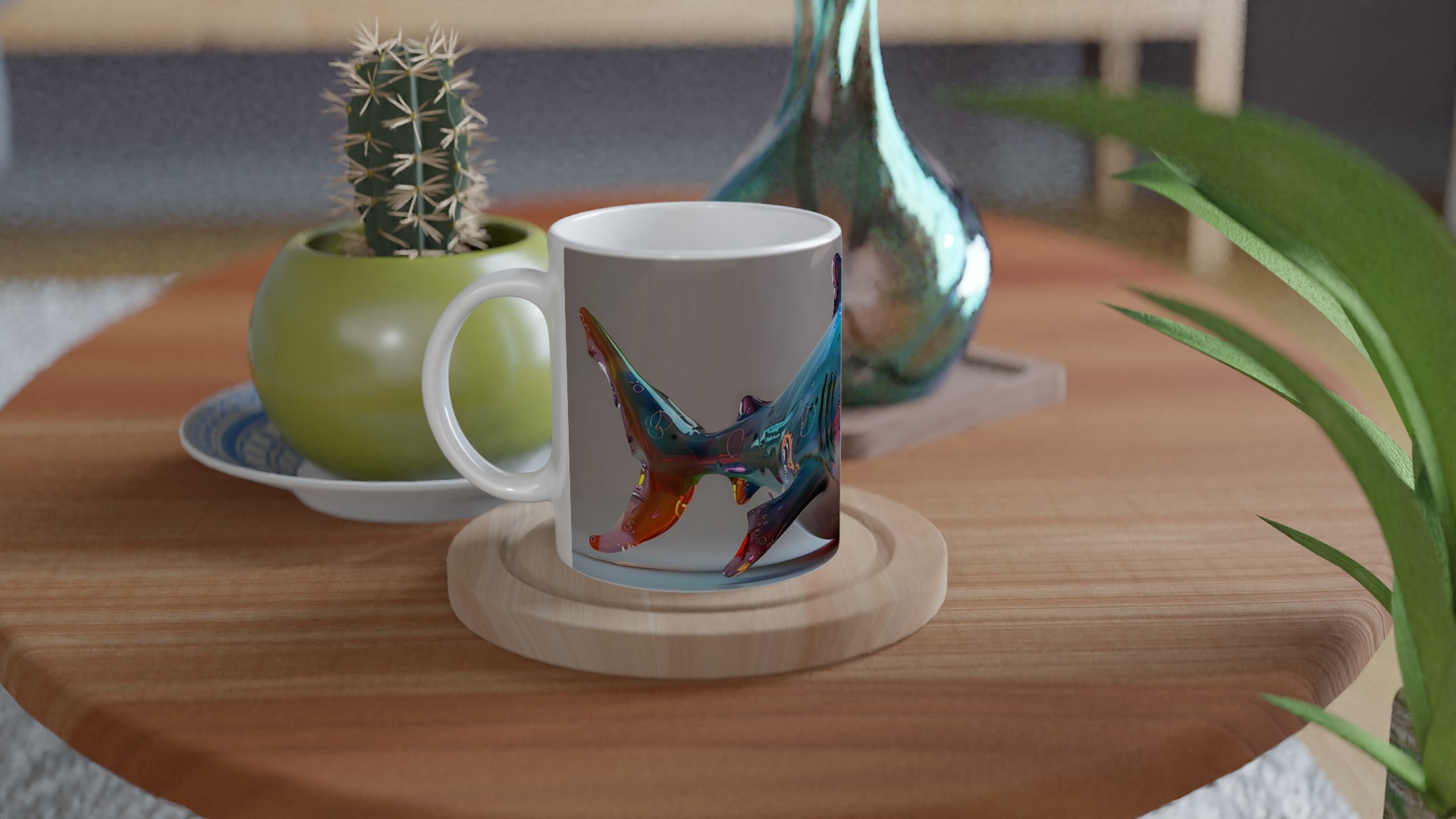 Neon Shark Attack 11oz Keramikmugg – Färgglad Design för Havsälskare 8 da6476c6-8092-462a-a783-e894daab3f4f
