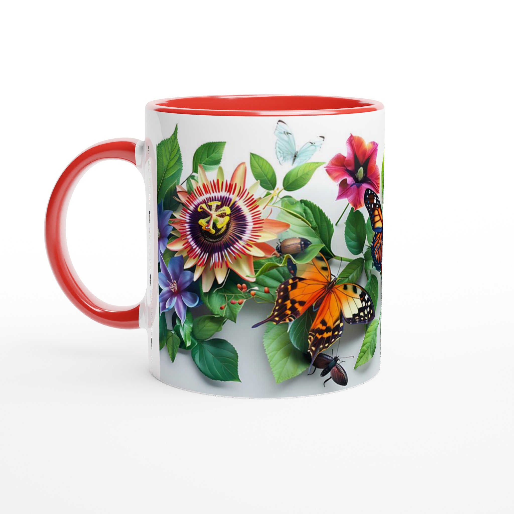 Fjärils- och Blomstermugg – Vibrerande Trädgårdsdesign på 11 oz Keramikmugg 6 dece056f-f5f6-44e3-81f3-db36847a97d2