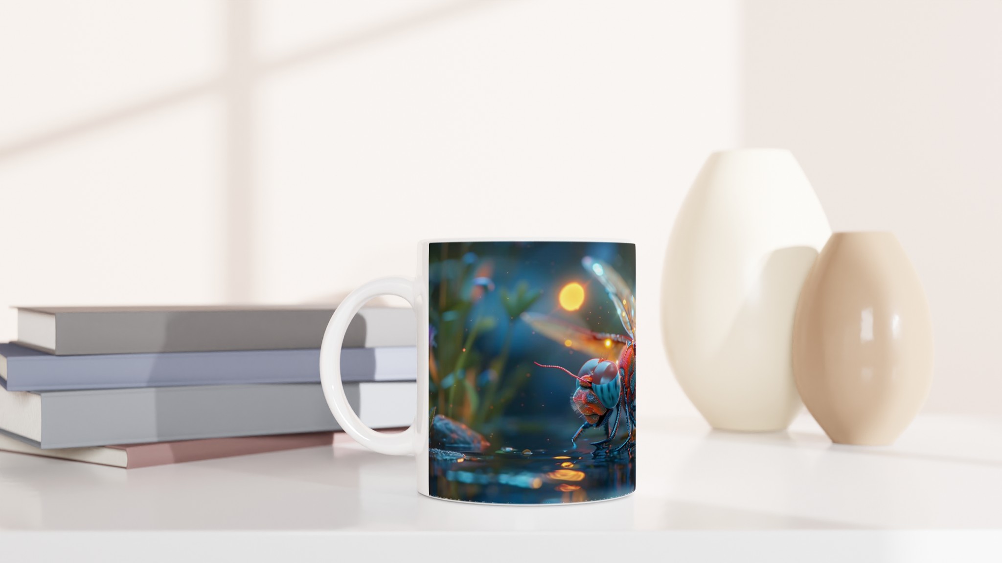 Magisk Trollslända Keramikmugg - Livfull Konst för Kaffeälskare i 7 Färgval 10 e46bb955-0727-461c-ba1e-6b12f1e35335