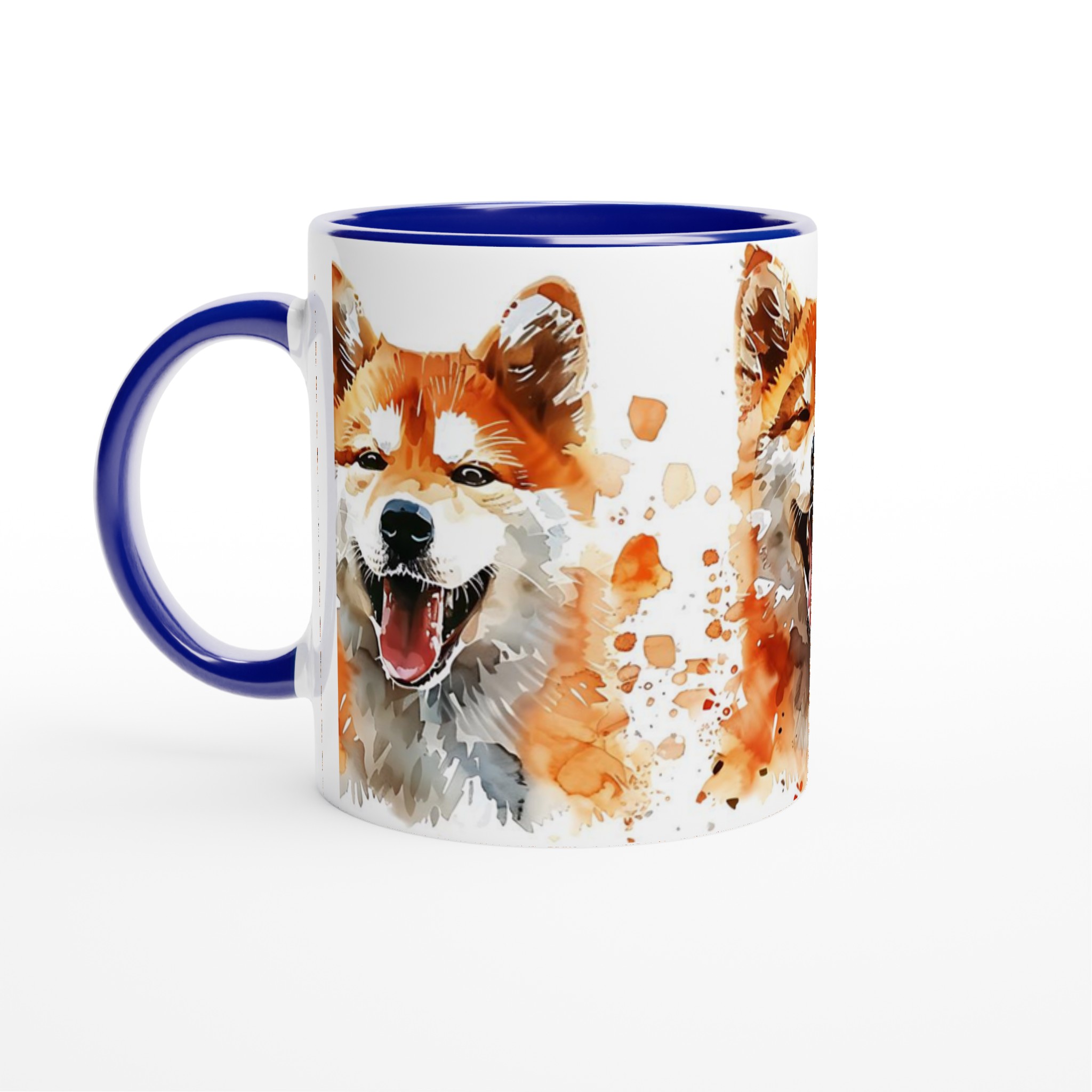 Glad Shiba Inu Akvarell Mugg - 11oz Keramikmugg i din favoritfärg 7 e51f602f-384c-4351-ac5b-7d07597495d8