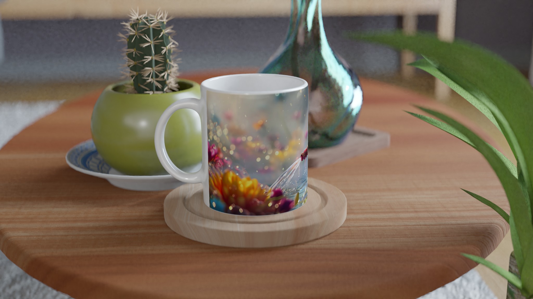 Förtrollande Blommande Mugg – 11 oz Keramik med Glad Design & Välj Din Färg! 8 e8462f3f-b453-4fd1-a55c-22446190aee5