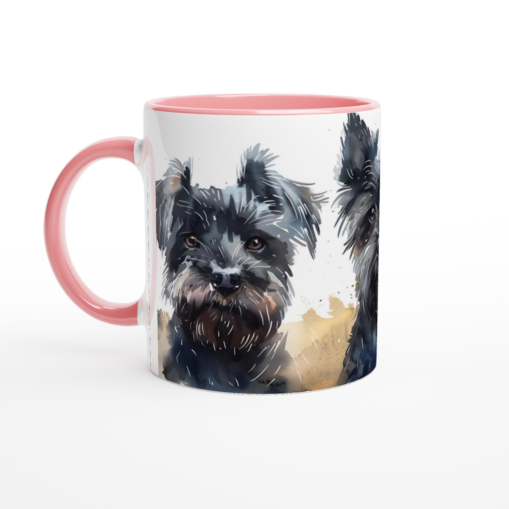 Terrier Triumvirate Akvarellmugg – Handmålad Hundkonst för kaffeälskare i sju färger 4 e8dff9ad-53ab-473e-a74a-5ce3347bedcc