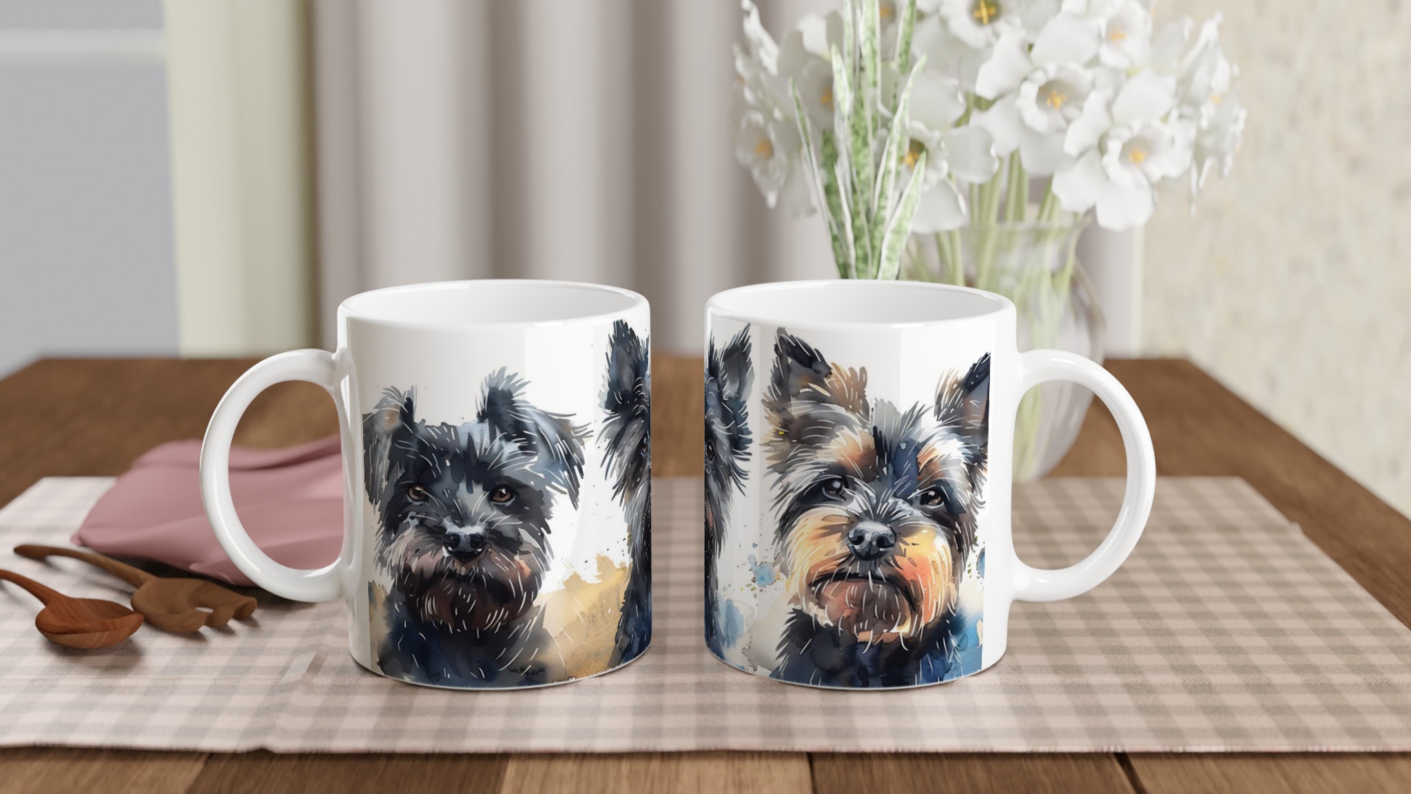 Terrier Triumvirate Akvarellmugg – Handmålad Hundkonst för kaffeälskare i sju färger 10 f93e2370-946e-4349-a020-62b4e888c53a