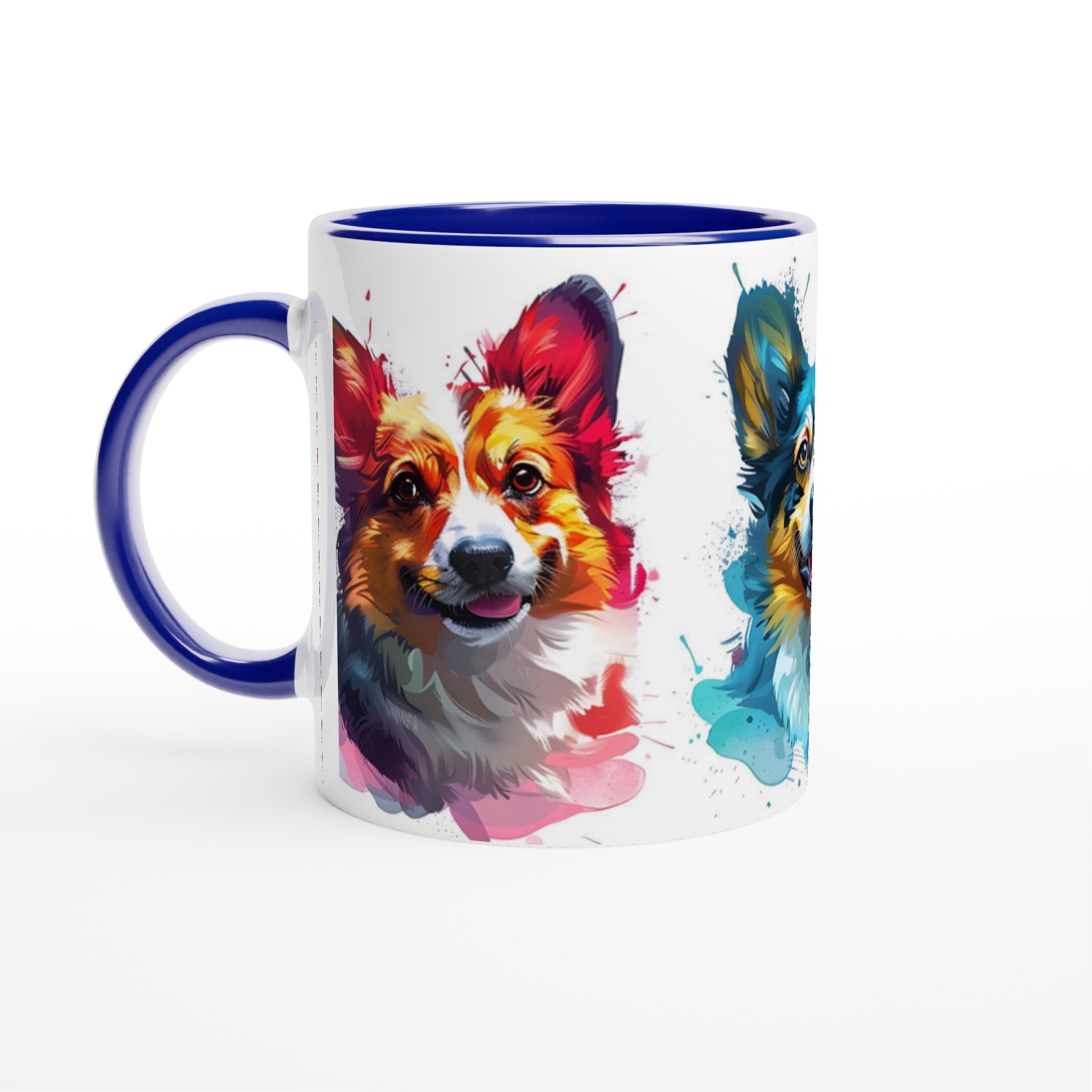 Färgstarka Corgis 11oz Keramikmugg – Konstnärligt Akvarelltryck för Hundälskare 7 fb250c22-2bae-4610-ae74-49dd68d06608