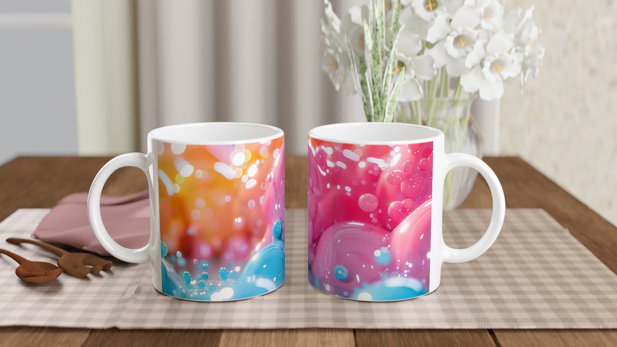 Bubbelrosa & Turkos Färgexplosion Mugg – 11 oz Keramikmugg för en lekfull kaffestund 9 fbc4a69f-93e4-4c8b-9889-026a8ee1ed8b