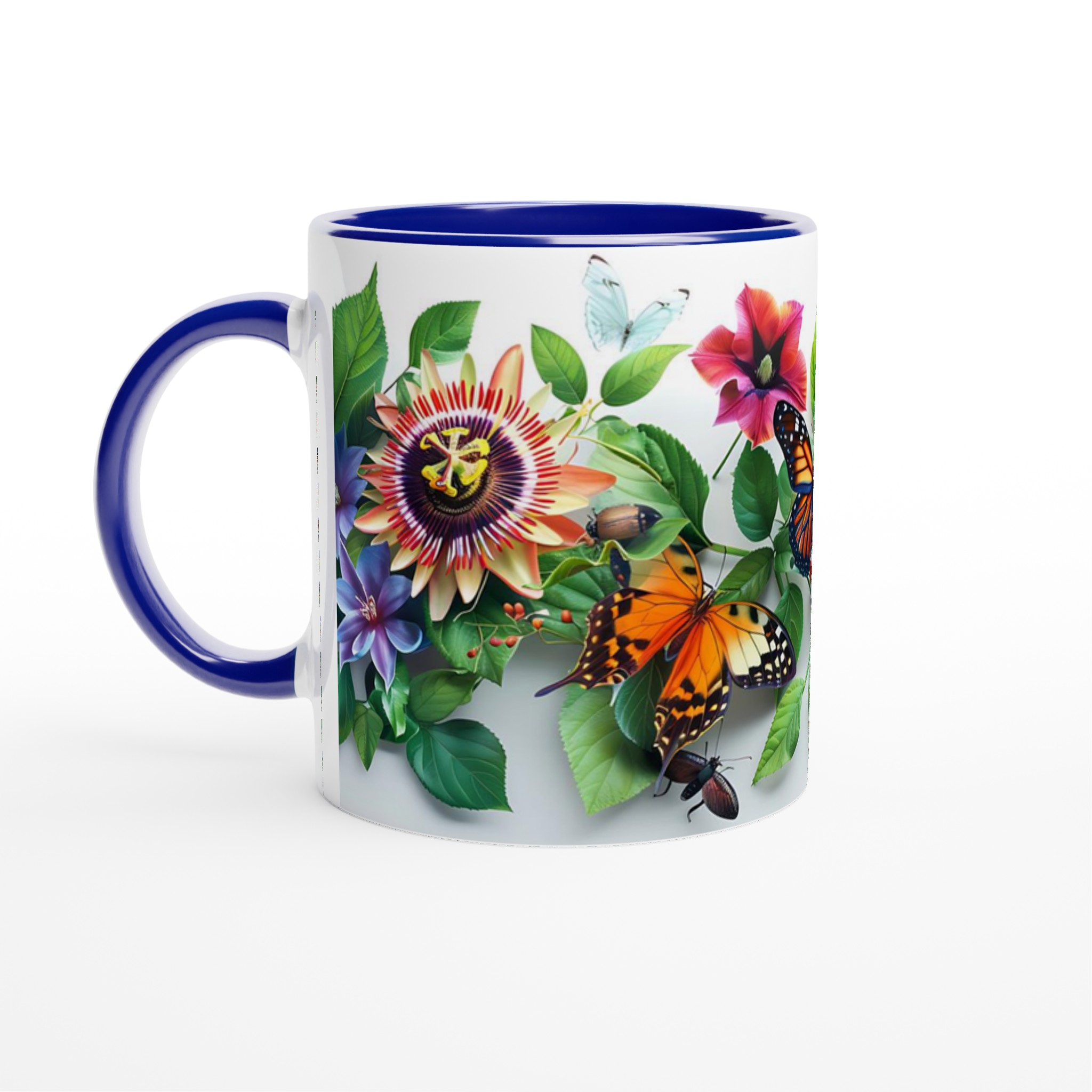 Fjärils- och Blomstermugg – Vibrerande Trädgårdsdesign på 11 oz Keramikmugg 3 fecc7459-242e-4be5-b8ac-95127cbcec18