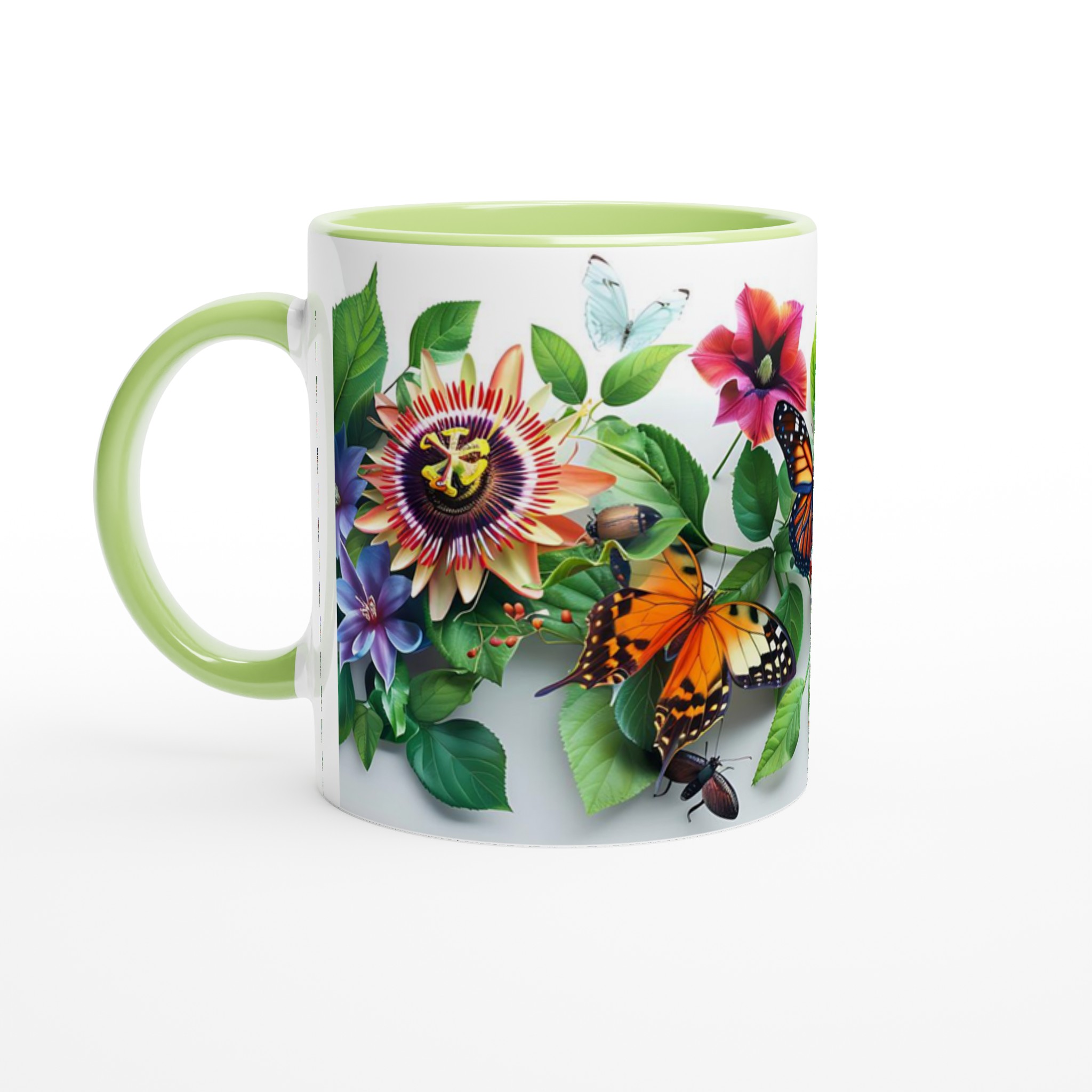 Fjärils- och Blomstermugg – Vibrerande Trädgårdsdesign på 11 oz Keramikmugg 4 ff28cb3a-3648-4987-8598-719c0ef3f1a2
