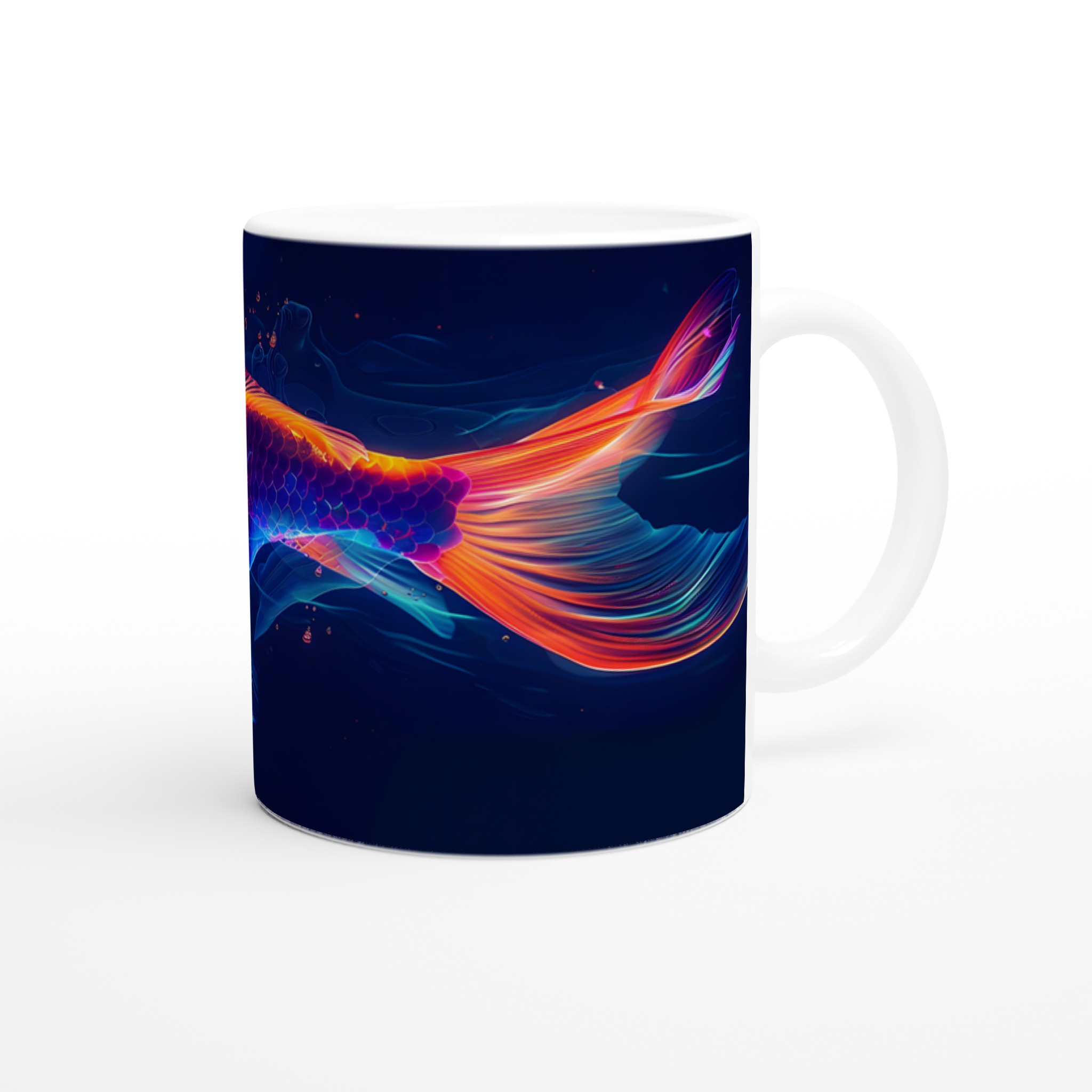 Neon Koi Fiska 11oz Keramisk Mugg - Lysande Design i Väljbara Färger 9 00457c7f-8d6c-448f-949b-335f04cab309