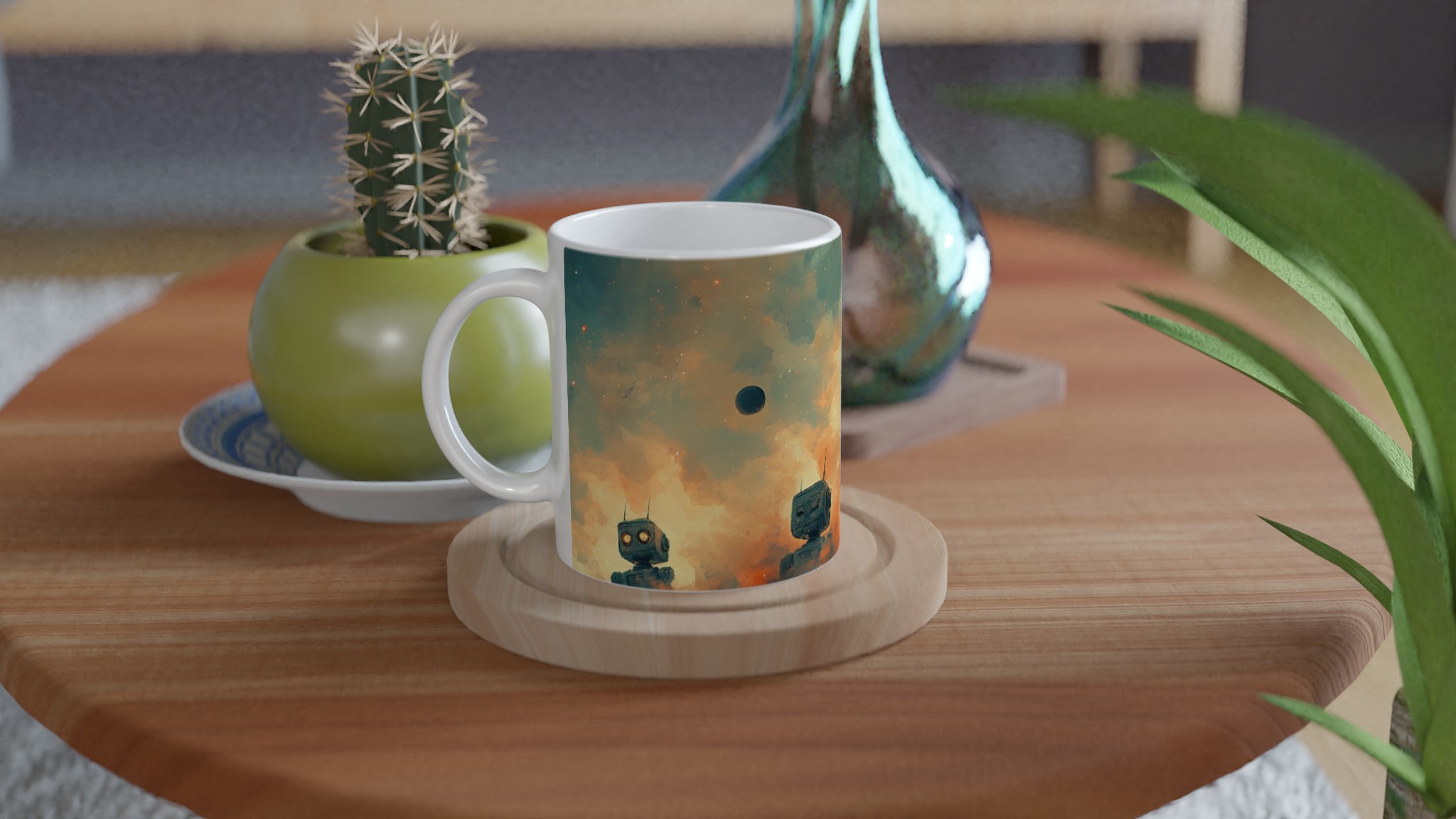 Retro Sci-Fi Robot Mugg - Vintage Inspirerad Keramikmugg i 7 Färger 9 00631546-aeb7-4e76-9a6c-43ceab3570fc