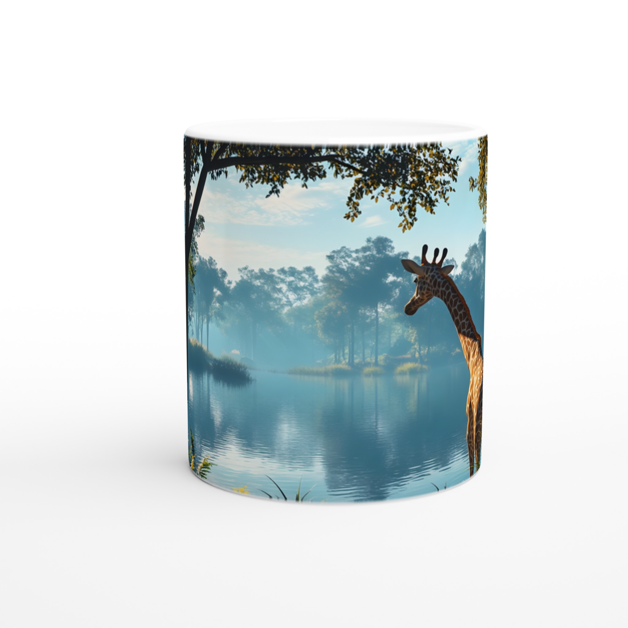 Giraffe vid Morgonsjön – En Fridfull 11oz Keramikmugg i ditt Val av Färg 8 00a4b4d3-fc3c-48cc-a631-9d4bb8c24098